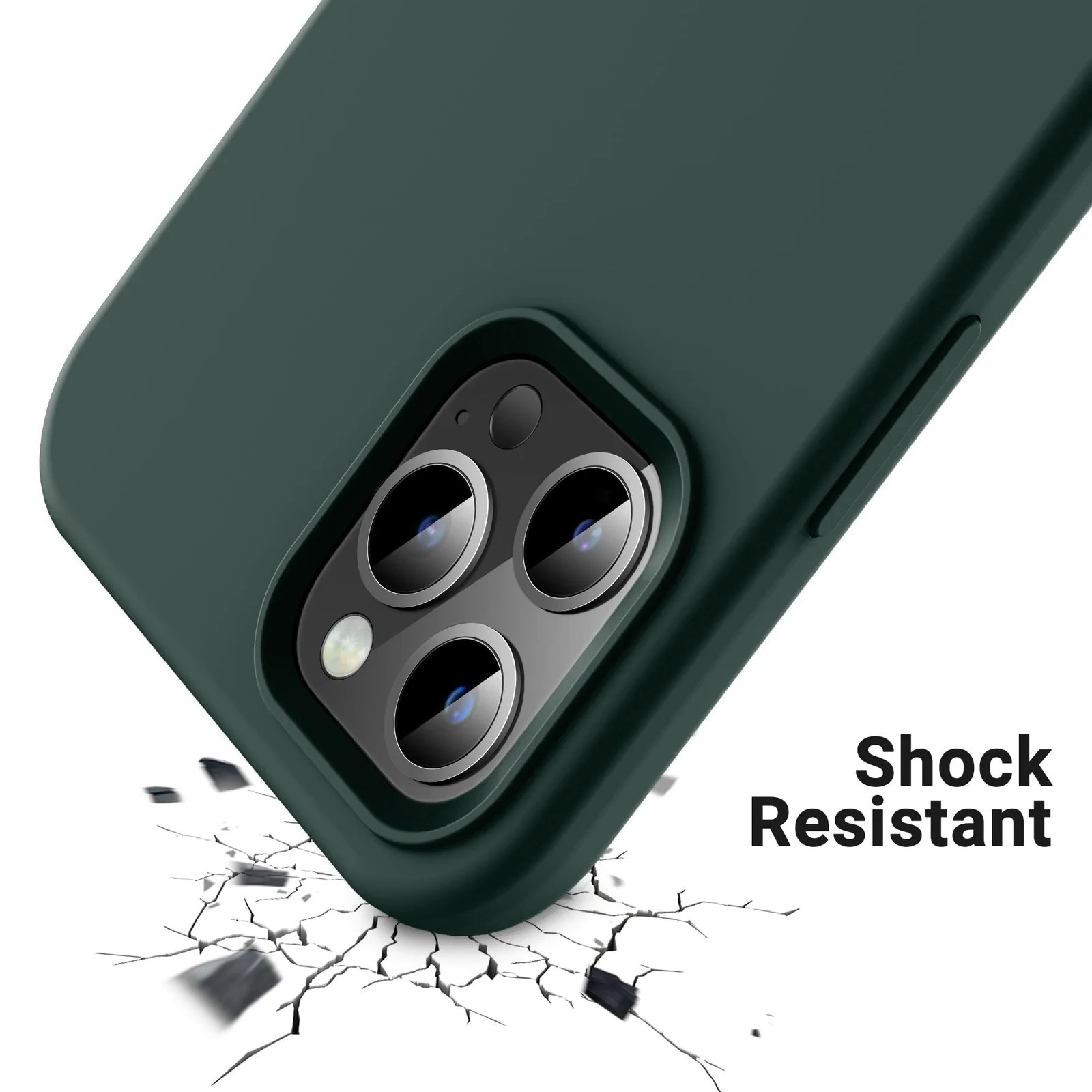 DL3 Mobilak Liquid Silicone Case for iPhone 15 Pro, Supports wireless charging, Shock-absorbing protection, Scratch-resistant surface - A.Green