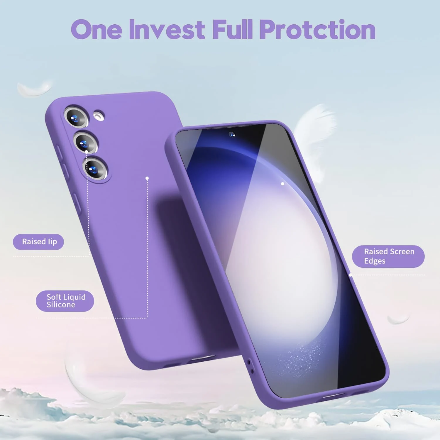 DL3 Mobilak Liquid Silicone Case for Samsung Galaxy Note 10, Shock-absorbing protection, Scratch-resistant surface, Soft microfiber lining - Light Purple