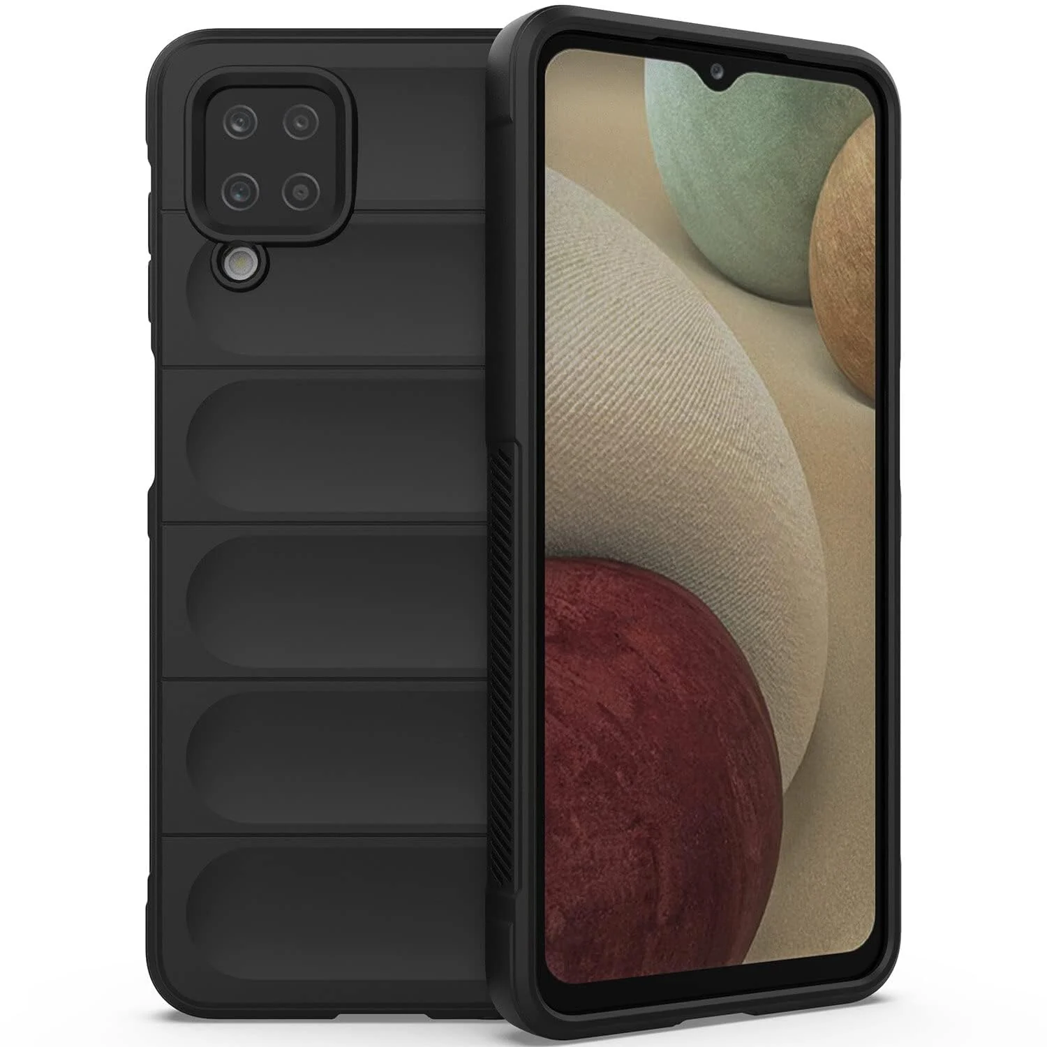 DL3 Mobilak Flexible Silicone and TPU Protective Case with Camera Protection for Samsung Galaxy A12 / M12 - Black