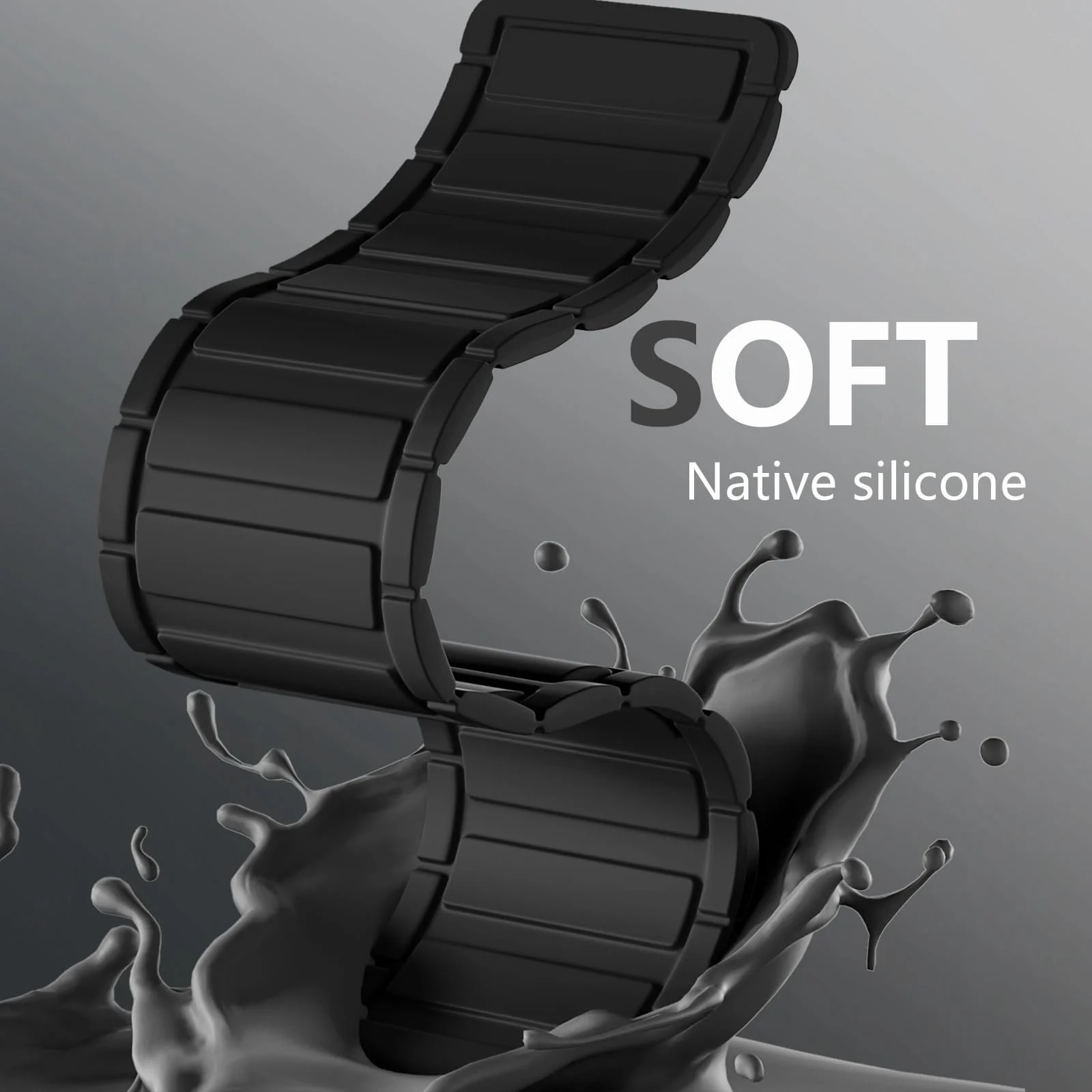 DL3 Mobilak Silicone Straps Compatible with Apple Watch Ultra Strap 49mm 46mm 45mm 44mm 42mm, Loop Band with Strong Magnetic Closure Designed for iWatch Ultra Ultra 2 Series 11 10 9 8 7 6 5 4 3 2 1 SE - B-Black
