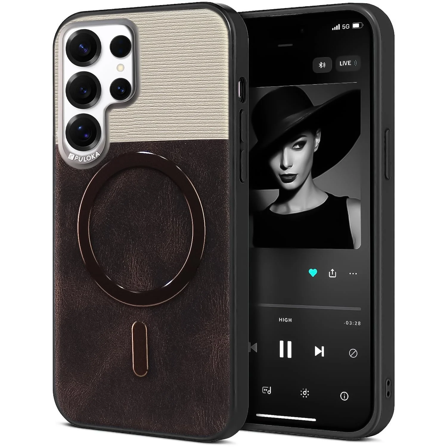 Samsung Galaxy S26 Ultra — DL3 Mobilak Leather Wallet Case for Samsung Galaxy S26 Ultra Compatible with, Compatible with MagSafe accessories, Supports wireless charging, Camera protection
