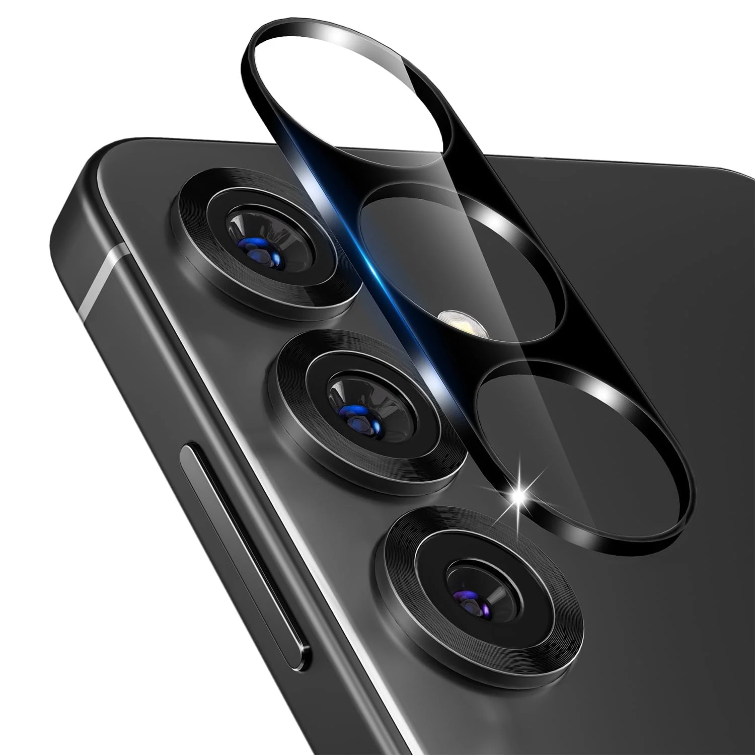 DL3 Mobilak Camera Lens Protector for Samsung Galaxy A56 / A36 / A26 Accessories, 9H Tempered Glass Metal Individual Ring Camera Cover Screen Protector, Case Friendly, Anti Scratch - Black