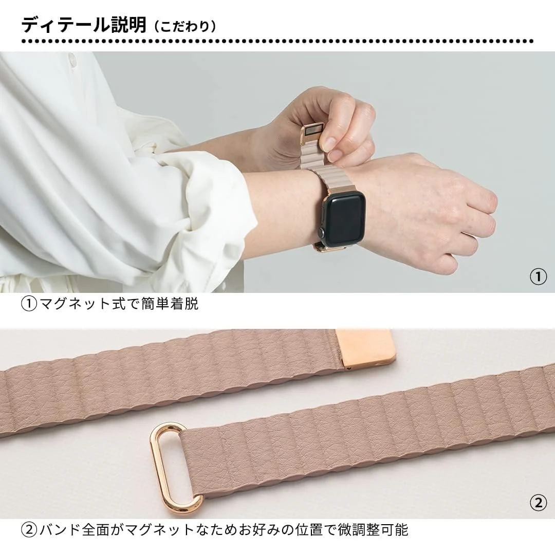 DL3 Mobilak Magnetic Closure System For Apple Watch Ultra Bands 49mm 45mm 44mm 42mm for iWatch Series 8 ultra 7 6 5 4 SE 3 2 Enhanced Adjustable Leather Strap For Men Or Women - Space Grey