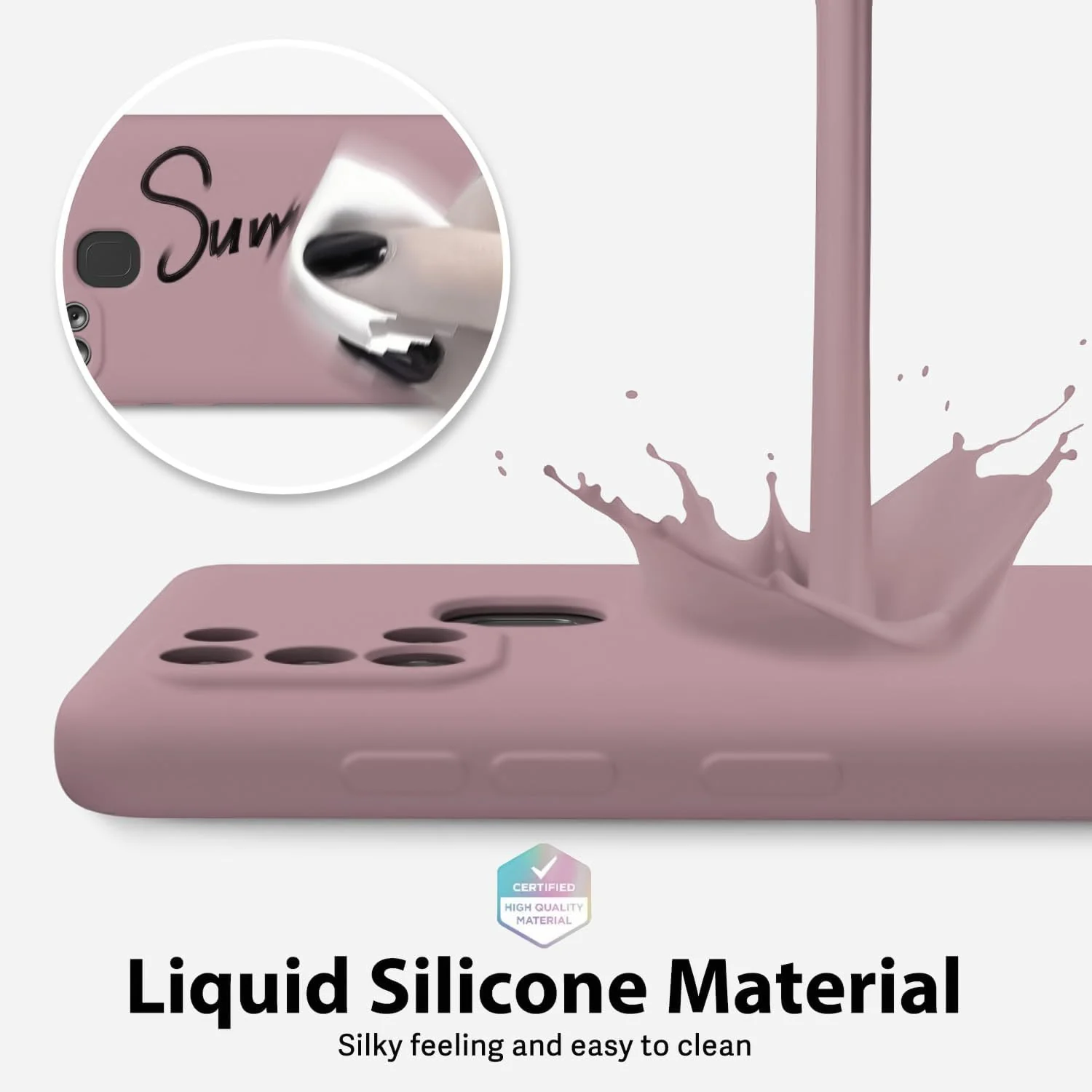 DL3 Mobilak Silicone Protective Case for Samsung Galaxy A21s, Shock-absorbing protection, Scratch-resistant surface, Soft microfiber lining - Cashmere