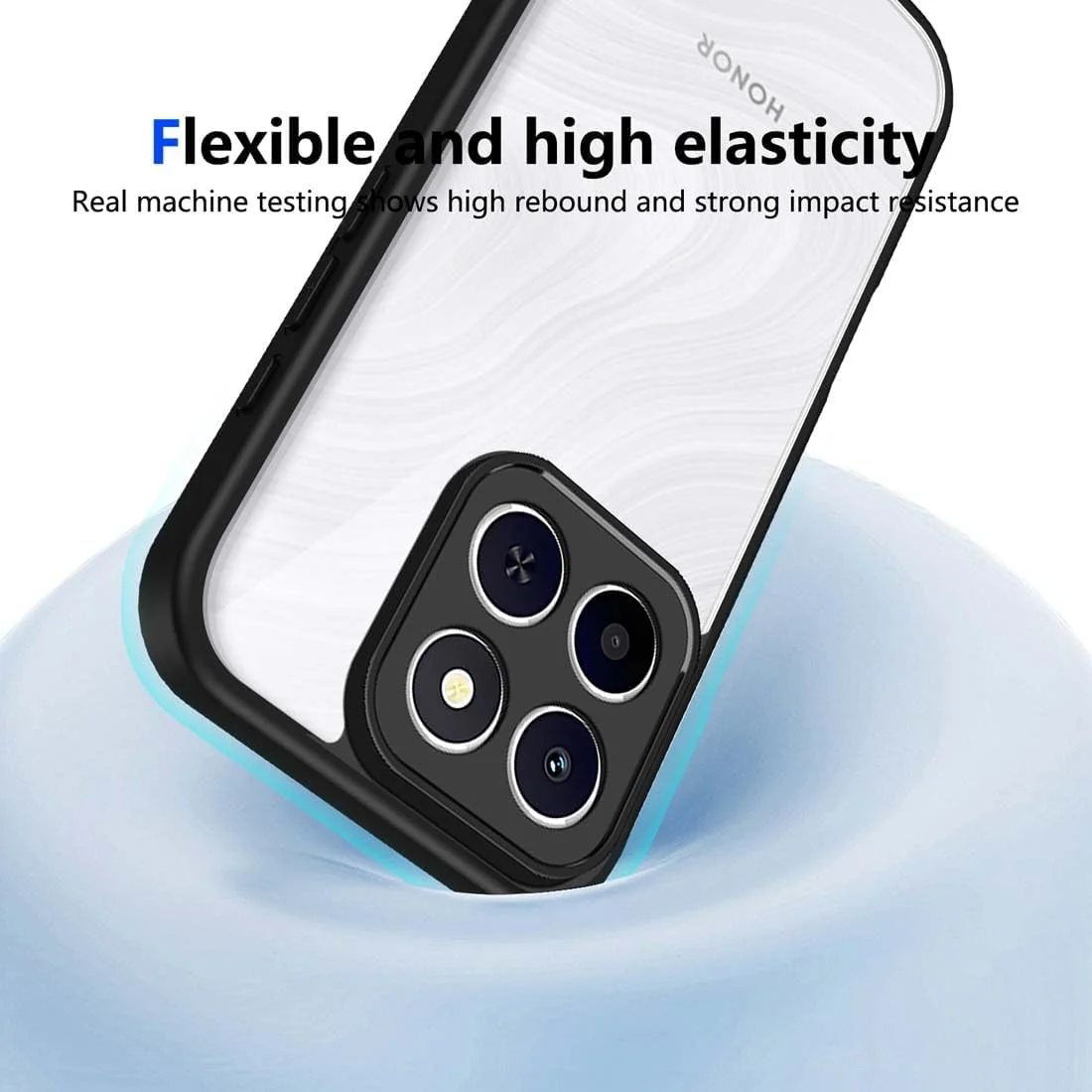 DL3 Mobilak Soft Silicone Protective Case for Honor X6C with Camera Protection and Military-Grade Protection - Black