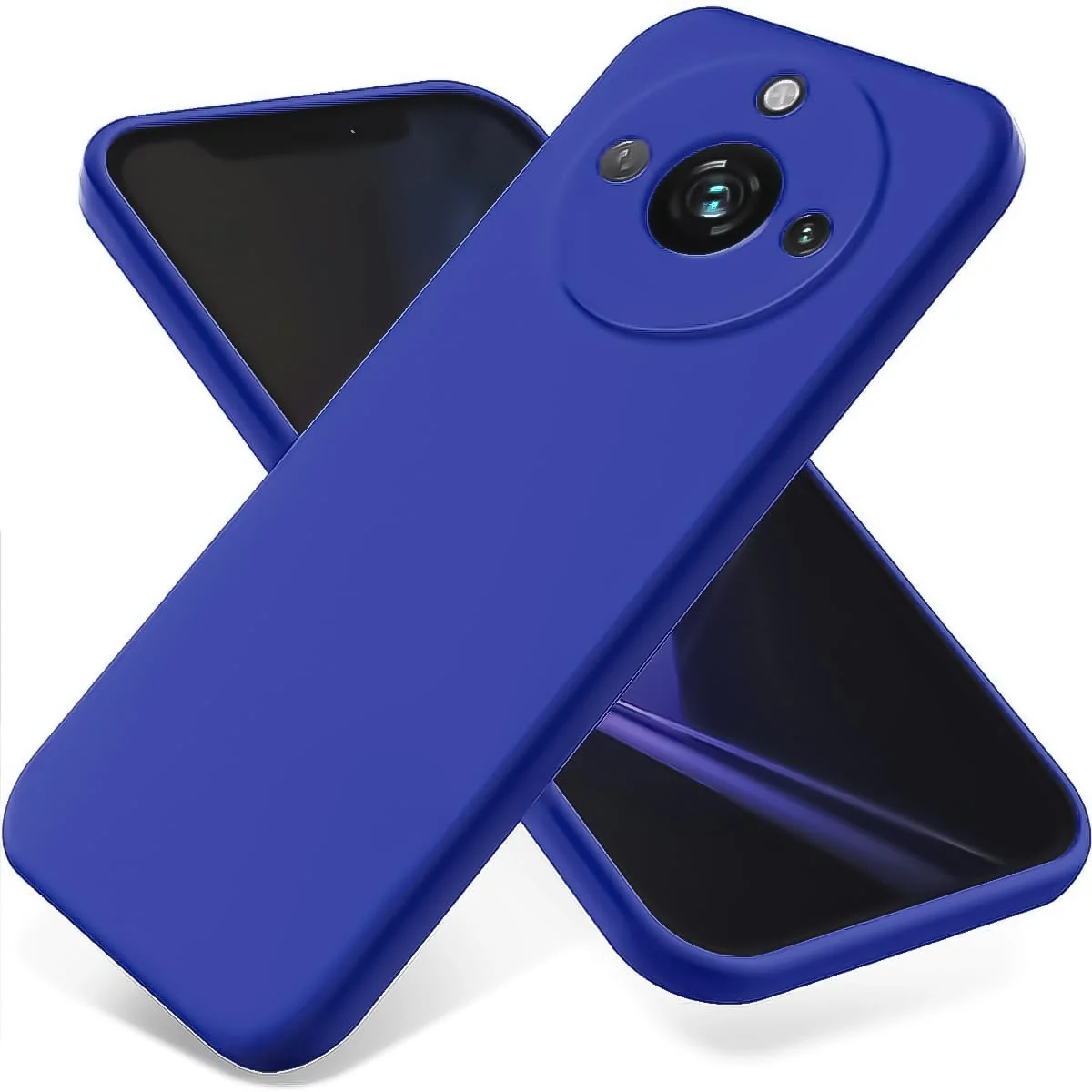 DL3 Mobilak Liquid Silicone Protective Case with Soft Microfiber Lining with Full Camera Protection for realme 11 Pro & realme 11 Pro+ Plus 5G - Pepsi