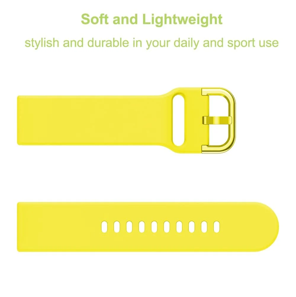 DL3 Mobilak Silicone Buckle Band 22MM Strap For Samsung Galaxy Watch3 45mm/Galaxy 46mm/Gear S3/For Huawei Watch 3/4/GT3 46MM/GT4 46MM/GT2E/GT2 Pro/GT GT2 46MM/Magic Watch2 46mm/Amazfit GTR 2/2e/3/4 - Yellow
