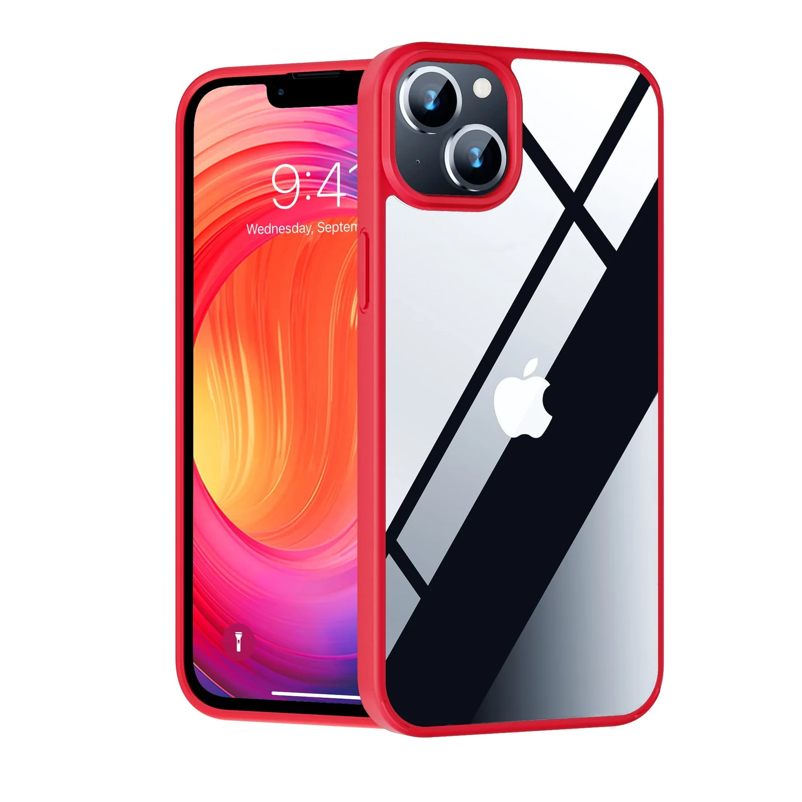 DL3 Mobilak Clear Protective Case for iPhone 14 - Red