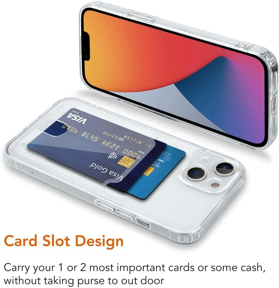 DL3 Mobilak Compatible with Apple iPhone 13 (6.1 inch) Wallet Case with Card Holder, Precision Cut-Outs and TPU Bumper for Shock Absorption, Anti-Scratch Smudge-Proof (Matte ) - Clear