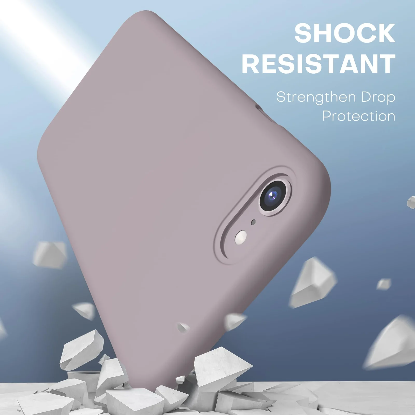 DL3 Mobilak Liquid Silicone Case for iPhone 7 / 8, Shock-absorbing protection, Scratch-resistant surface, Slim, lightweight profile - Lavender Pink
