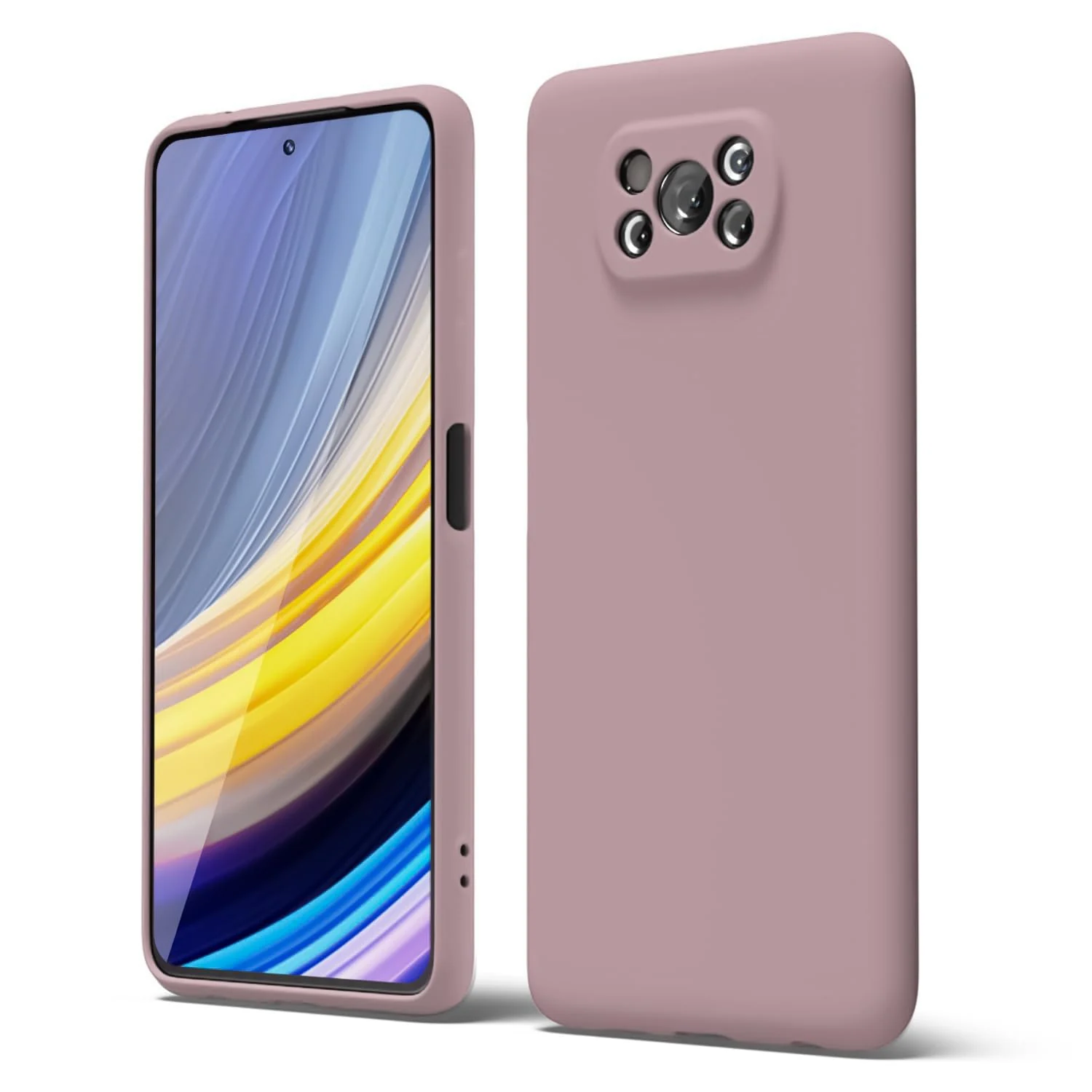 DL3 Mobilak Liquid Silicone Protective Case for Xiaomi Poco X3 Pro / Poco X3 NFC / Poco X3 with Camera Protection and Microfiber Lining - Cashmere