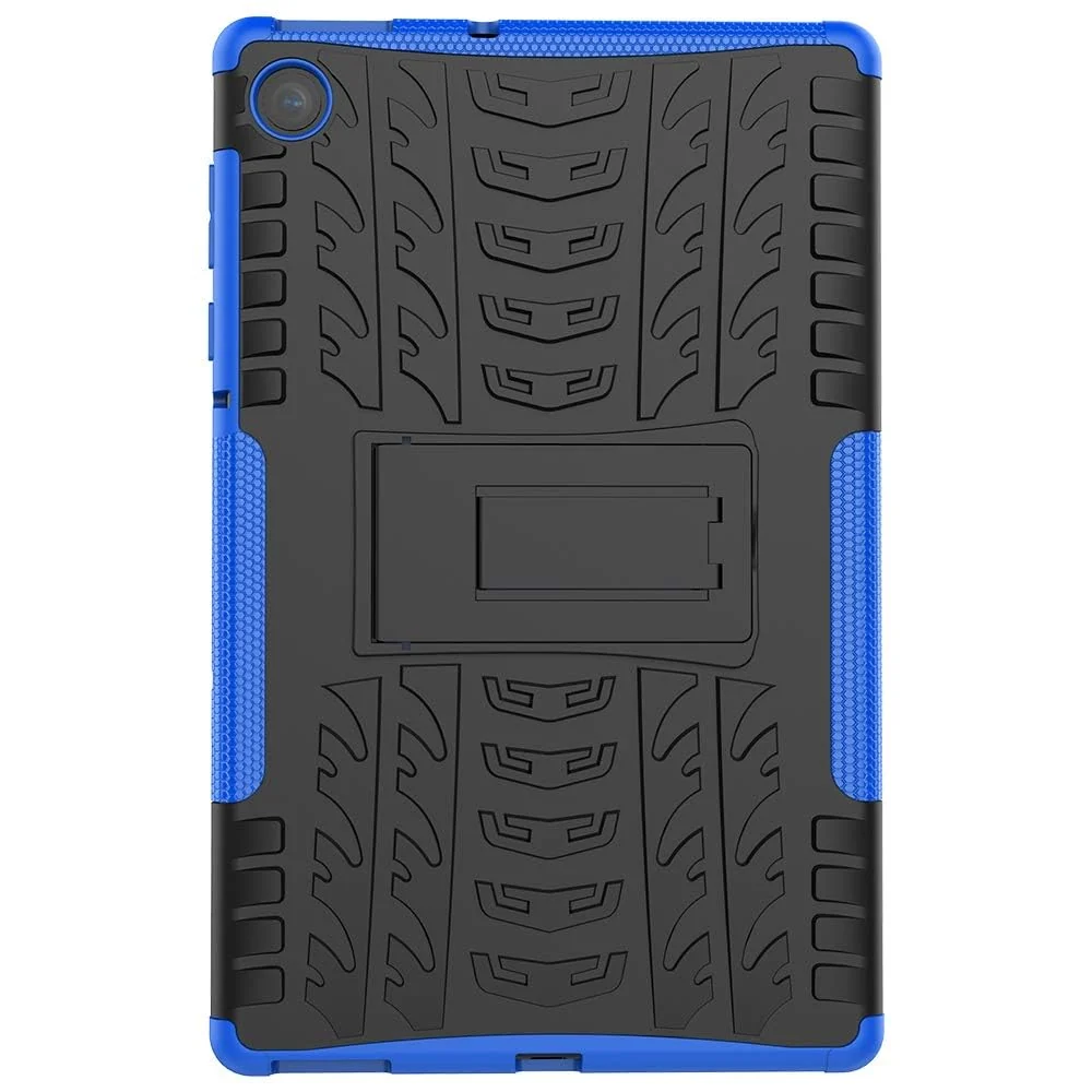 DL3 Mobilak Case for Lenovo Tab M10 10.1 inch 2nd Gen 2020 (TB-X306, TB-X306F, TB-X306X), Hybrid Rugged Armor Heavy Duty 2 in 1 TPU + PC Combo Dual Layer Shockproof Case with Kickstand - Blue