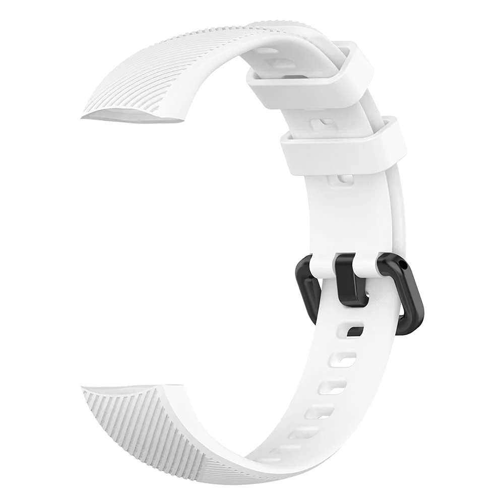 DL3 Mobilak Compatible for Honor Band 5/Honor Band 4 Strap, Soft Silicone Sport Wristband Adjustable Accessory Bracelet Replacement Band for Honor Band 5/Band 4 - White