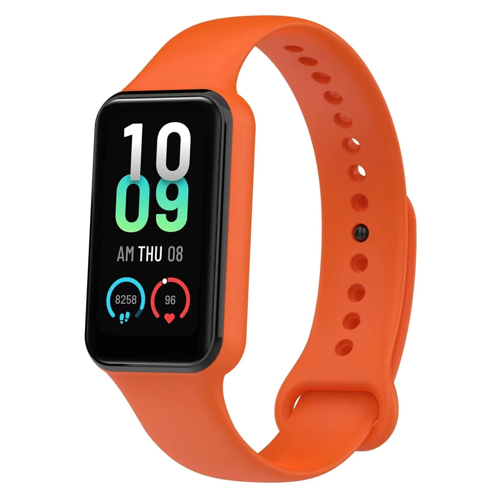 DL3 MOBILAK Sport Band Compatible With Amazfit Band 7 Fitness Tracker Replacement Strap Soft Silicone Wristband Bracelet For Amazfit Band7 - Orange