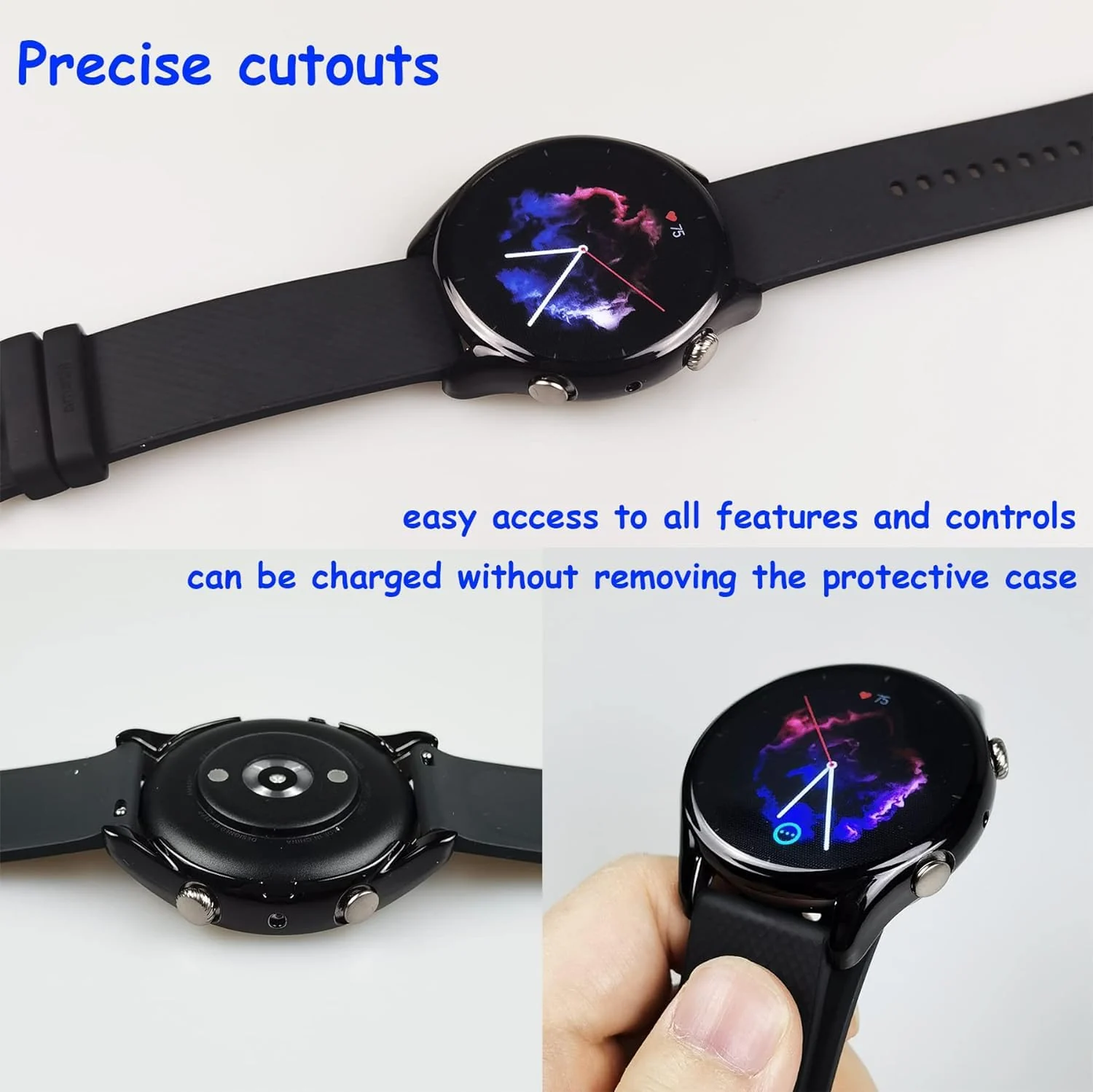 DL3 Mobilak Case Compatible with Amazfit GTR 3/3 pro Case All-Around Screen Protector Watch Soft TPU Shockproof Cover Slim Guard Thin Bumper Shell Protector - Black