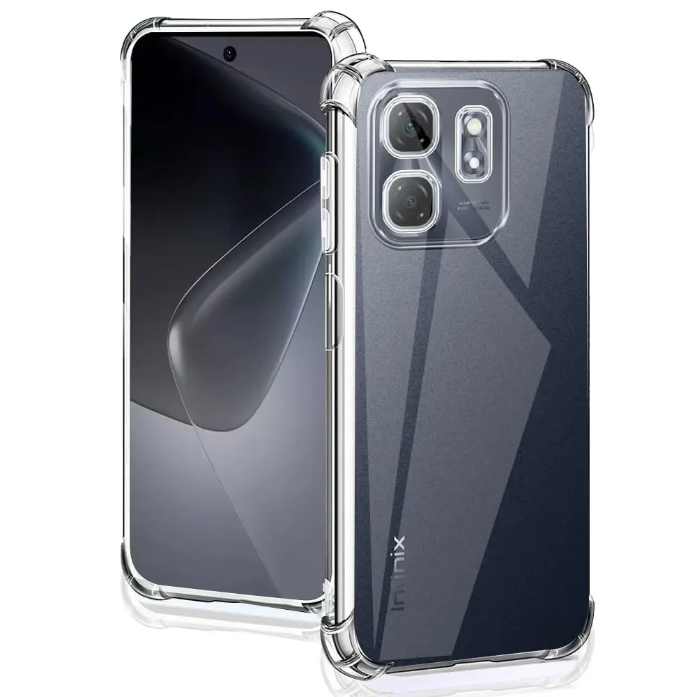 DL3 Mobilak Case Compatible with Infinix Smart 9 / Infinix Hot 50i, Cover Silicone Transparent TPU Gorilla Anti-shock Protector Camera Shockproof Corners - Clear
