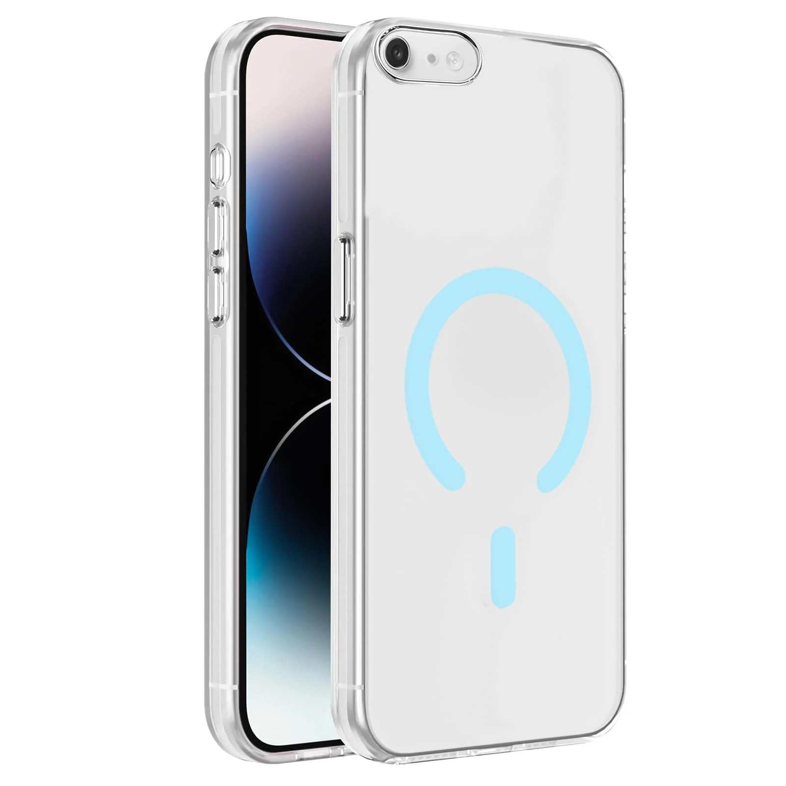 DL3 Mobilak Case For iPhone 7/8, iPhone SE 2022/ SE 2020 Case Crystal Clear [Not Compatible with MagSafe] Soft TPU Gel Case Flexible Silicone Anti-Scratch Transparent TPU Cover - Baby Blue