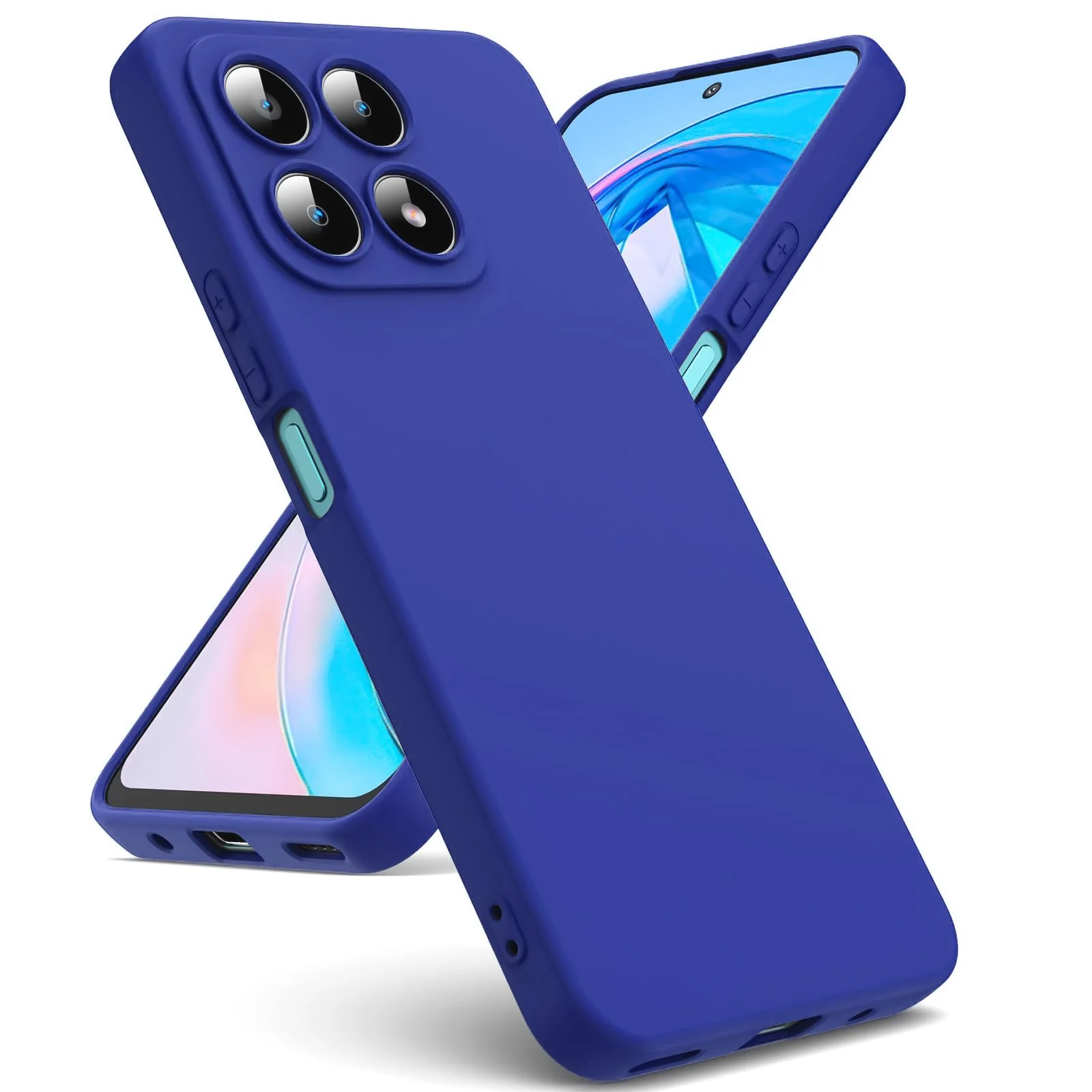 DL3 Mobilak Liquid Silicone Protective Case with Soft Microfiber Lining with Full Camera Protection for Honor X8A - Pepsi