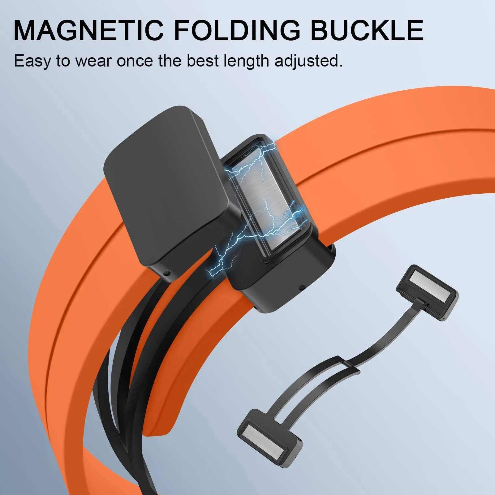DL3 Mobilak 22MM Silicone Band Magnetic Clasp Strap For Xiaomi Redmi Watch 5 Active/5 Lite/Samsung Galaxy Watch 46mm/Watch 3 45mm/Gear S3/Huawei watch (GT6 GT5 GT4 GT3 GT2 GT 46MM)/GT6 - Orange