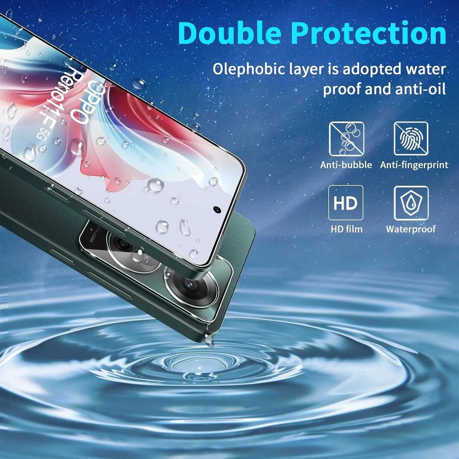 DL3 Mobilak 5D Full Glass Screen Protector For OPPO Reno 11F Black Frame - Clear
