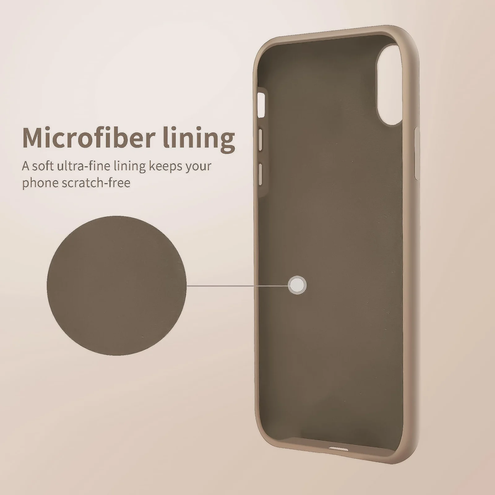 DL3 Mobilak Liquid Silicone Case for iPhone X / iPhone XS, Shock-absorbing protection, Scratch-resistant surface, Soft microfiber lining - Desert