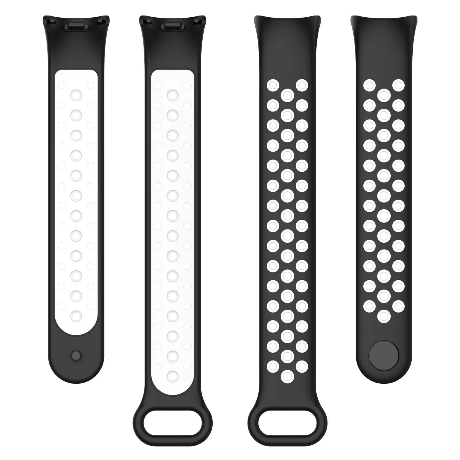 DL3 Mobilak Strap for Xiaomi Mi Band 9 / Mi Band 8, Breathable Sport Silicone Watch Band Strap, Replacement Bracelet Wristband Wrist Strap for Xiaomi Smart Band 9/Xiaomi Smart Band 8 Watch Accessories - Black White