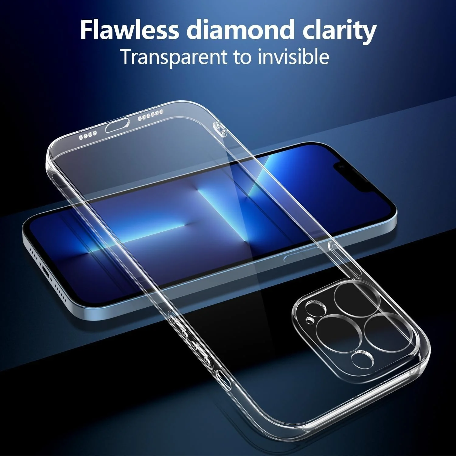 DL3 Mobilak Camera Protective Case Compatible with iPhone 12 Case, Mobile Phone Case iPhone 12 Thin Soft Silicone Anti-Yellow Protective Case - Clear