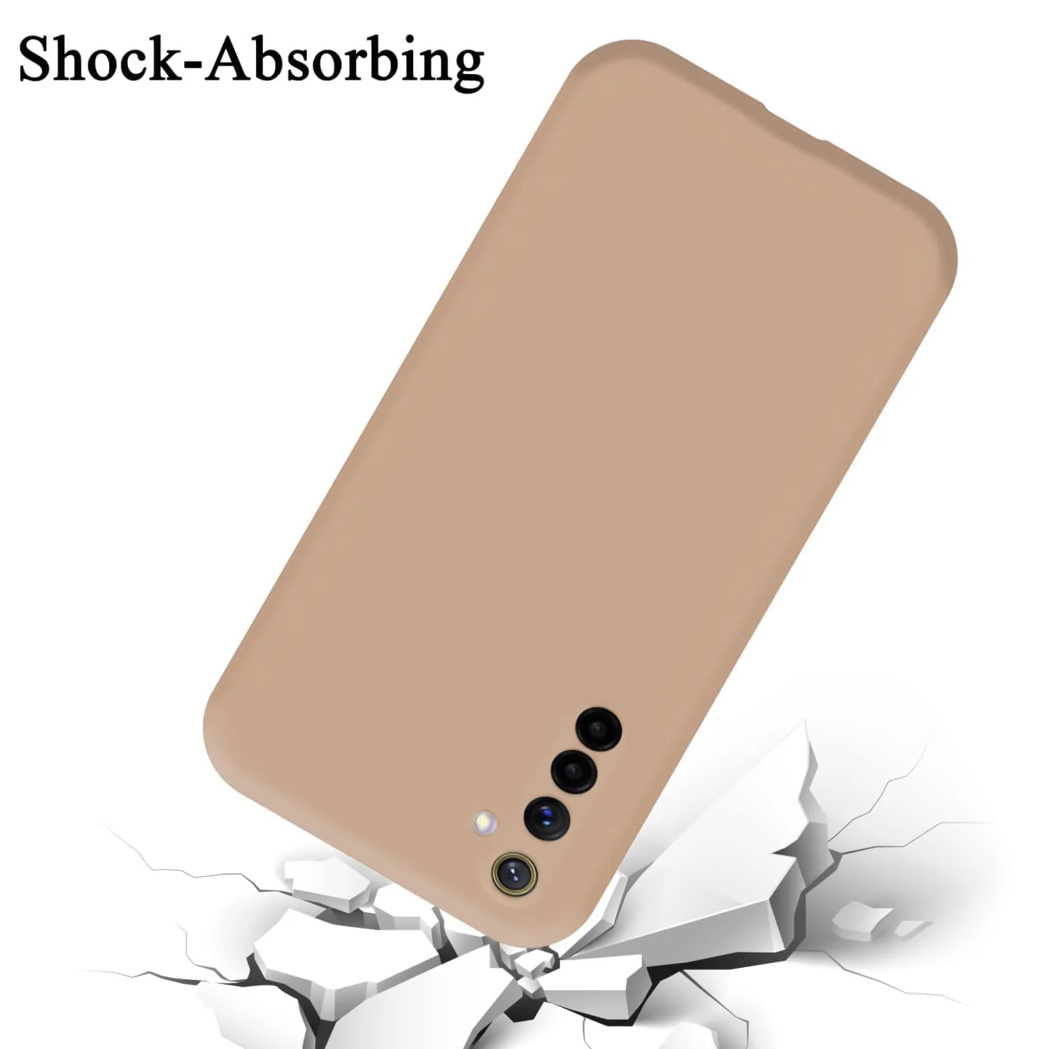 DL3 Mobilak Liquid Silicone Protective Case with Soft Microfiber Lining with Full Camera Protection for realme 6 Pro - Light Orange
