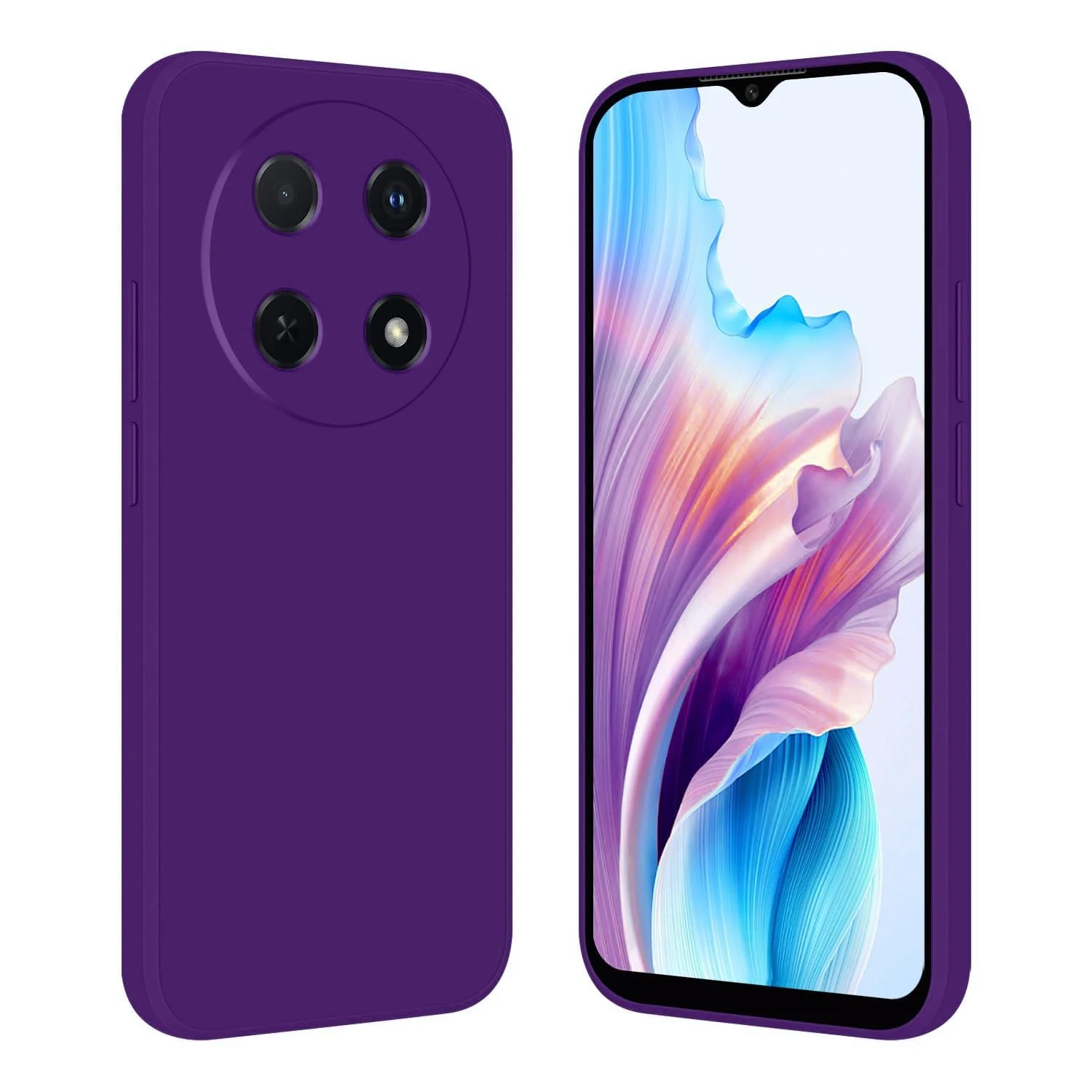DL3 Mobilak Liquid Silicone Protective Case for Huawei nova 12i with Microfiber Lining and Shockproof Design - Purple