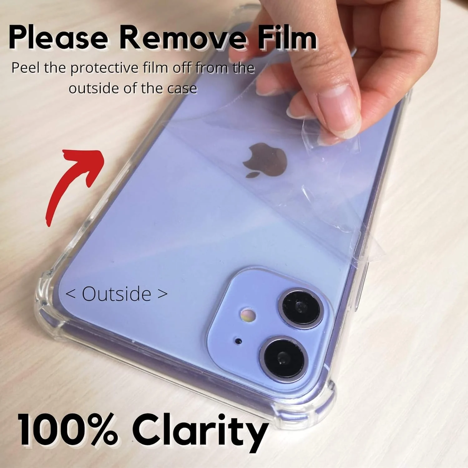 DL3 Mobilak Clear TPU Protective Case for iPhone with Camera Protection and Shockproof Design - Clear