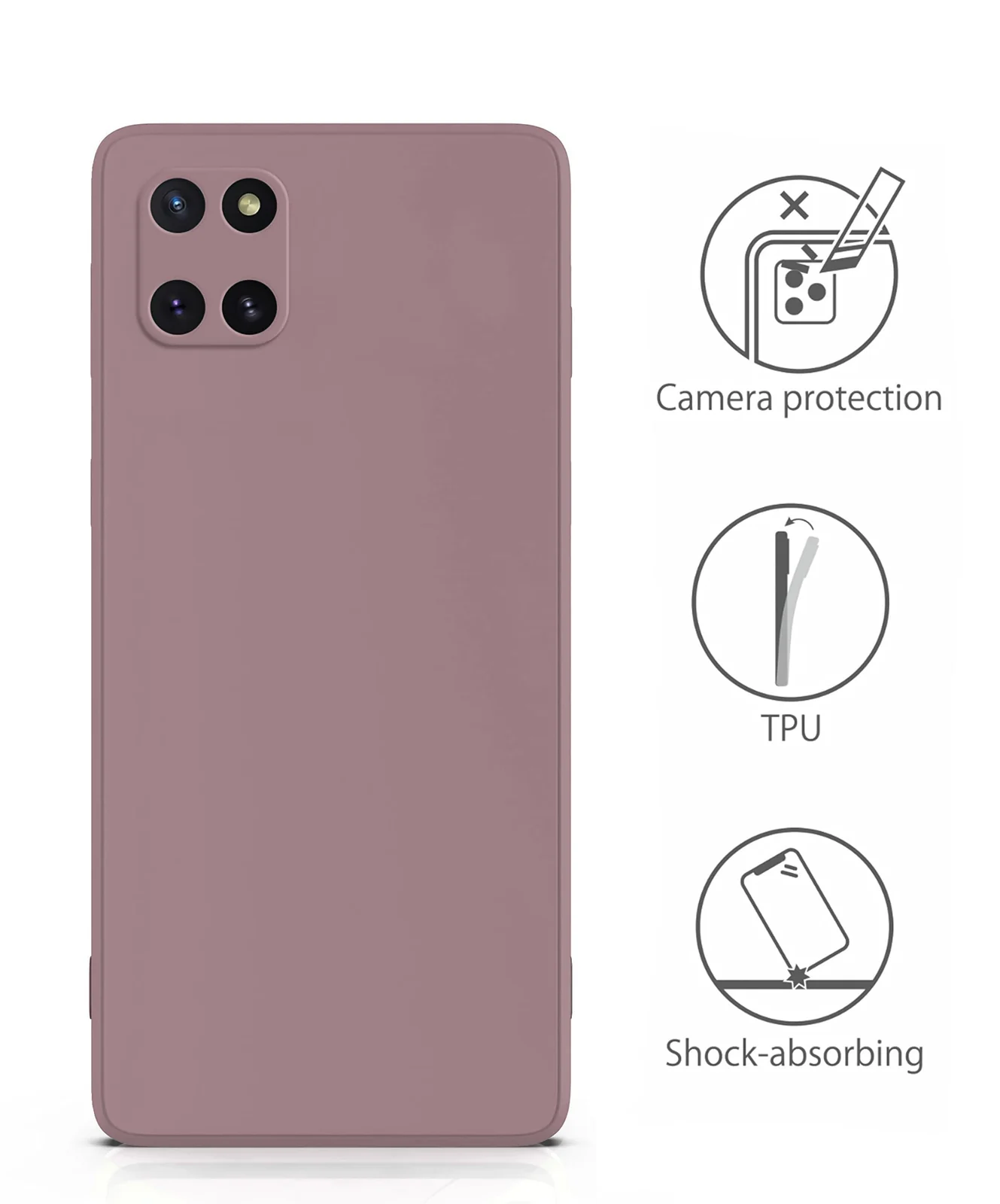 DL3 Mobilak Liquid Silicone Protective Case for Samsung Galaxy Note 10 Lite with Microfiber Lining and Shockproof Design - Cashmere