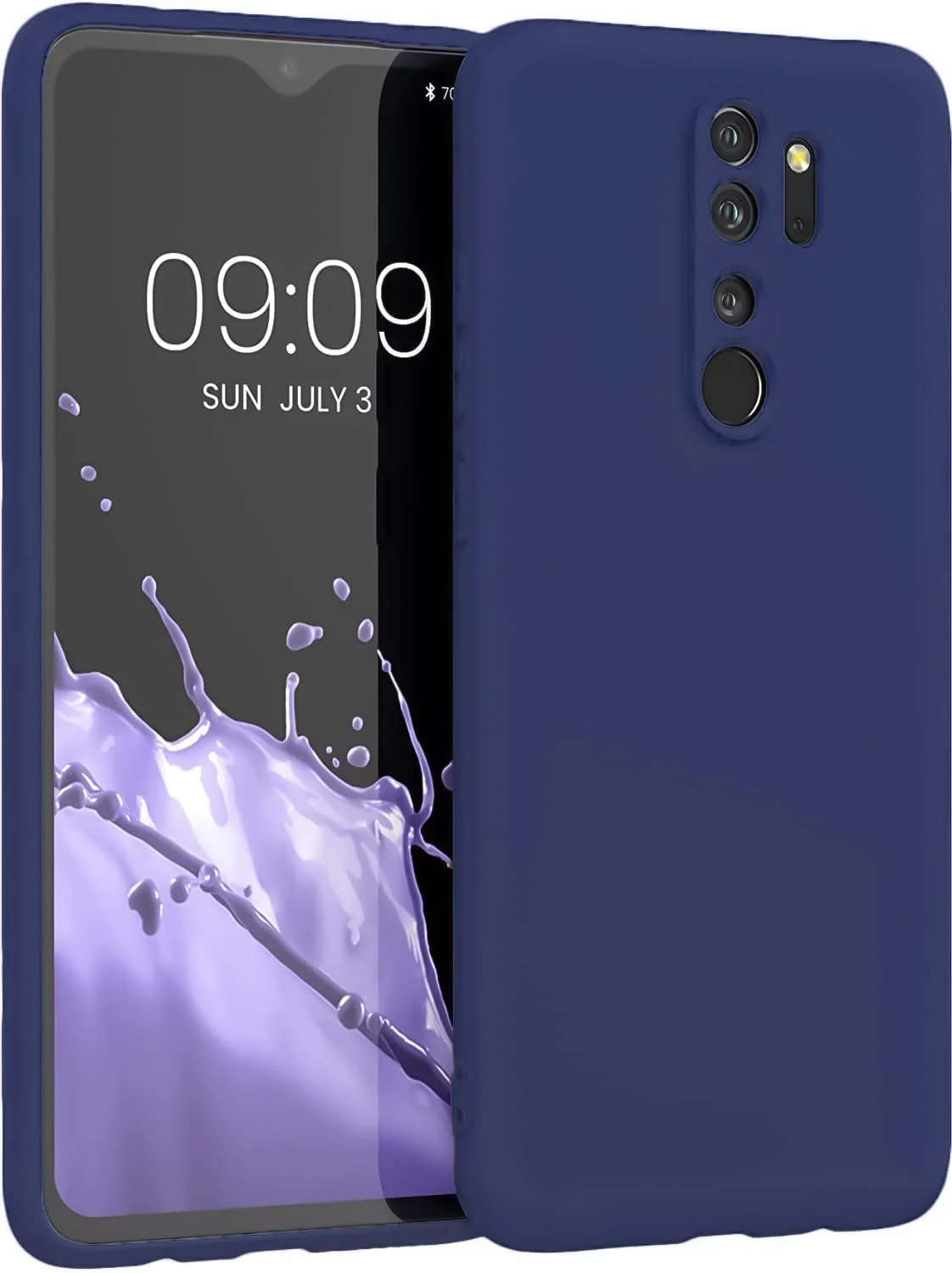 DL3 Mobilak Compatible with Xiaomi Redmi Note 8 Pro Case, Liquid Silicone Case, Full Body Camera Protective Cover, Shockproof, Slim Phone Case, Soft Microfiber Lining - Blue 2