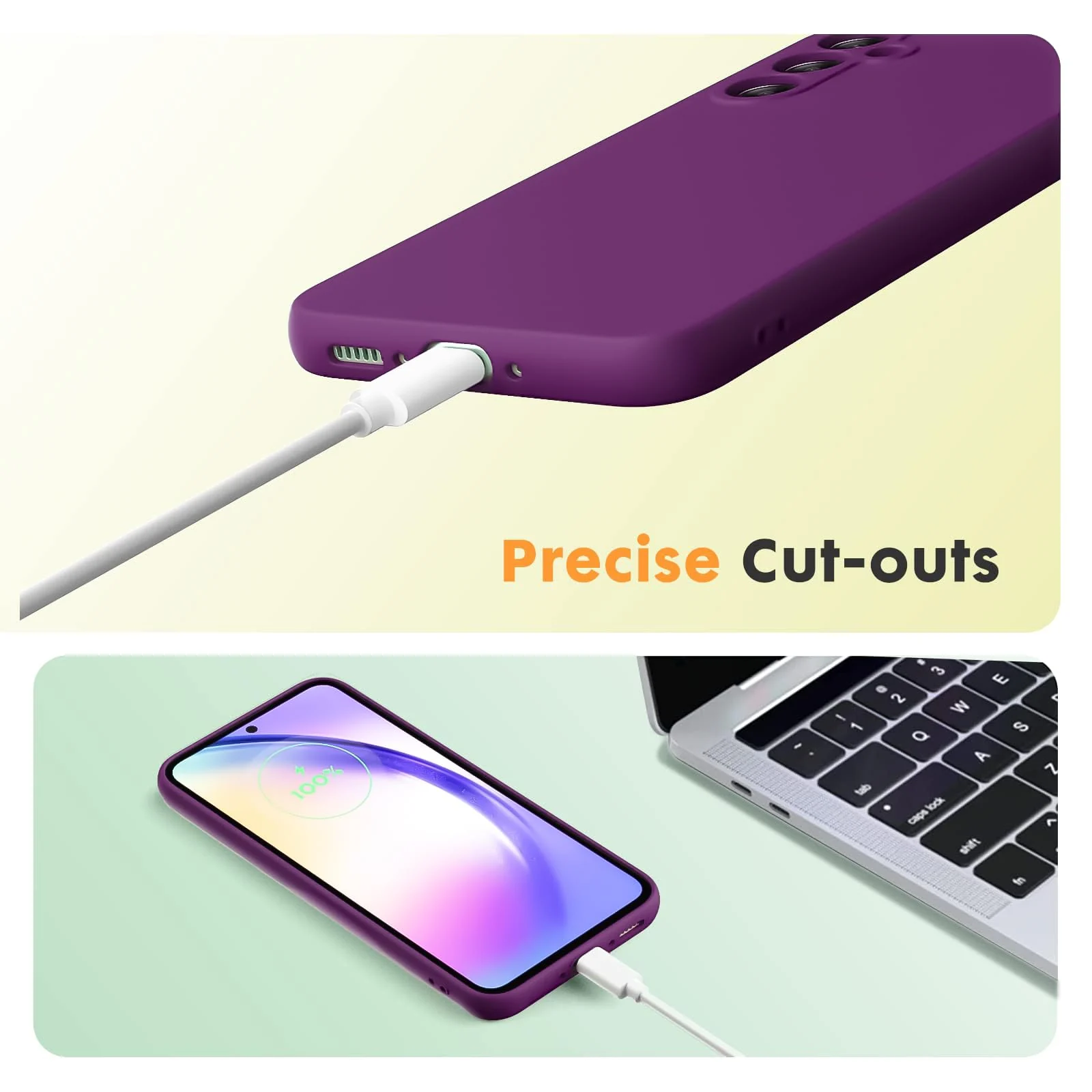 DL3 Mobilak Silicone Protective Case for Samsung Galaxy A04s / A13 4G / A13 5G, Shock-absorbing protection, Scratch-resistant surface, Soft microfiber lining - Violet