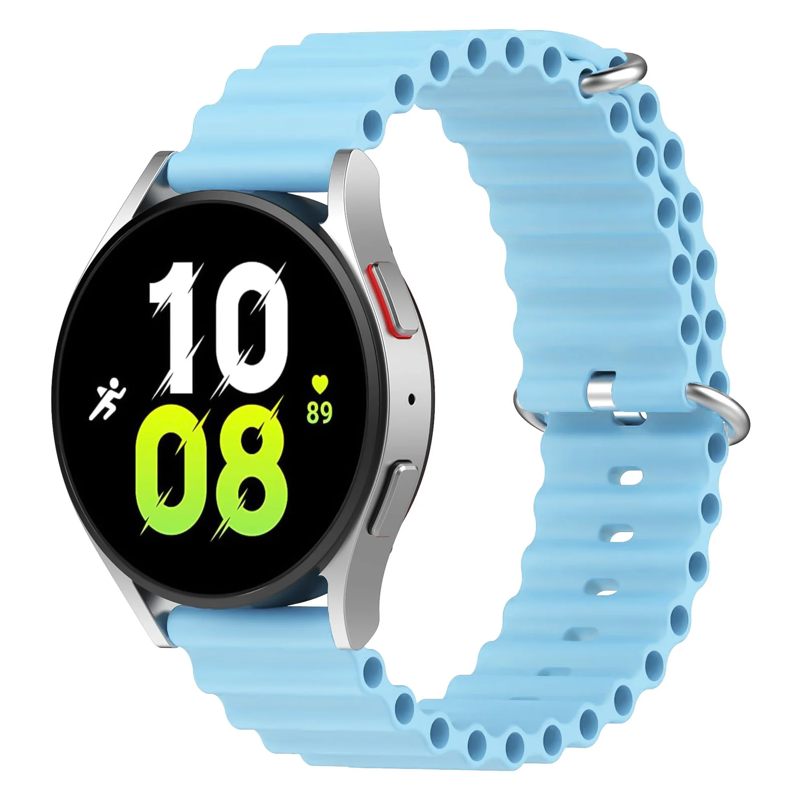 DL3 Mobilak 22mm Ocean Band for Samsung Galaxy Watch 3 45mm/Watch 46mm/Gear S3/For Huawei watch GT4 GT3 46MM/ Watch 3/4/GT2E/GT2 Pro/GT GT2 46MM/Amaz fit GTR 4/3/3Pro/2/2e, Adjustable Silicone Sport Loop Strap - Sky Blue