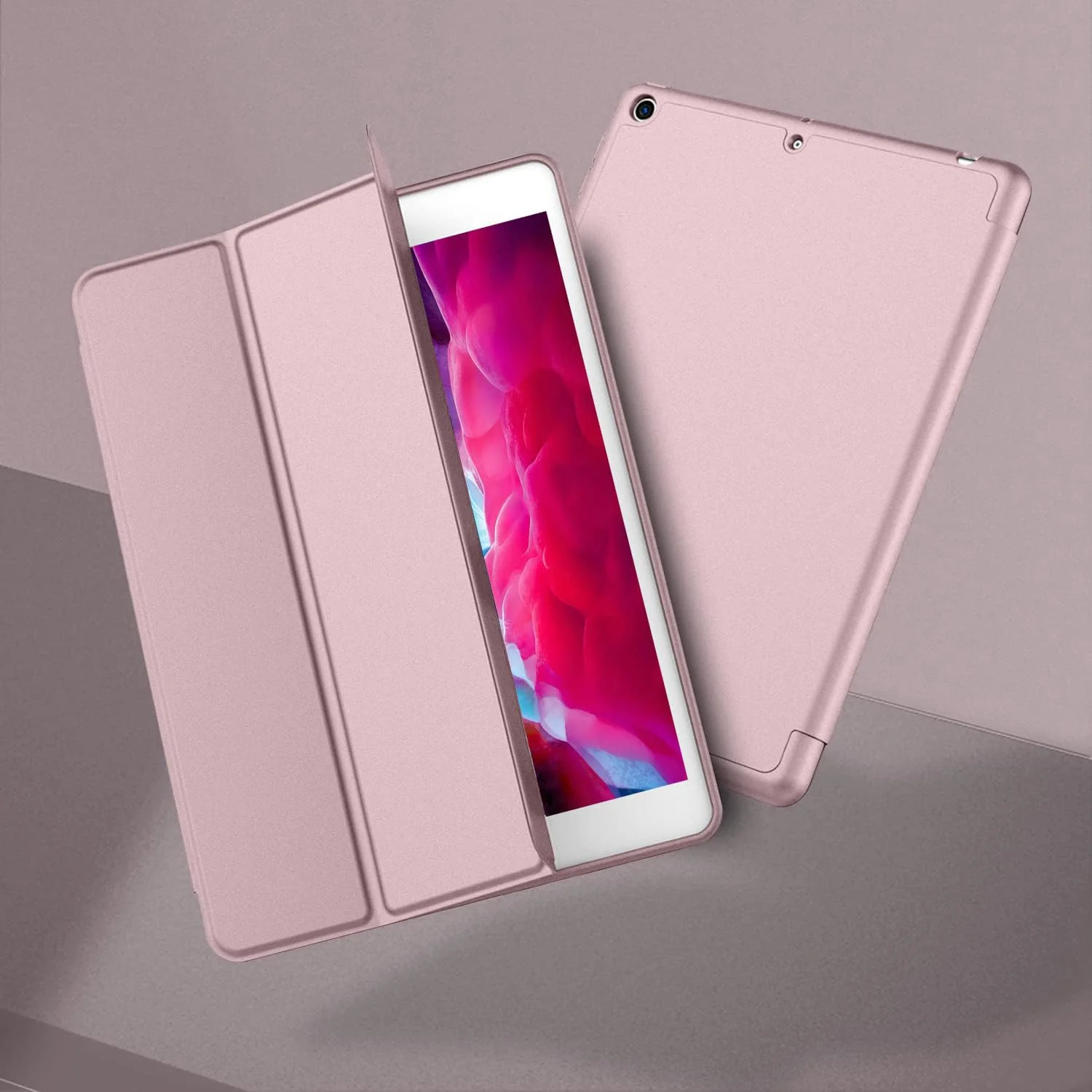DL3 Mobilak Case Compatible with Samsung Galaxy Tab A 10.1 Case 2019, ONLY Fit (SM-T510/T515/T517), Smart Cover Soft Baby Skin Silicone Back and Full Body Protection, Auto Wake/Sleep - Rose Gold