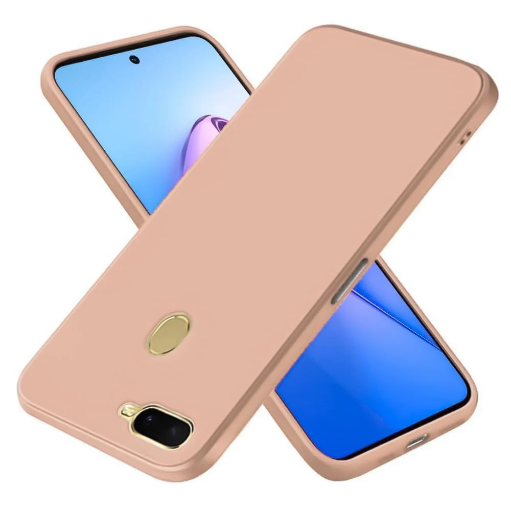 Dl3 Mobilak Compatible with OPPO F9 / F9 Pro / A5S / A12 / A7 Case, Liquid Silicone Case, Full Body Camera Protective Cover, Shockproof, Slim Phone Case, Soft Microfiber Lining - Black