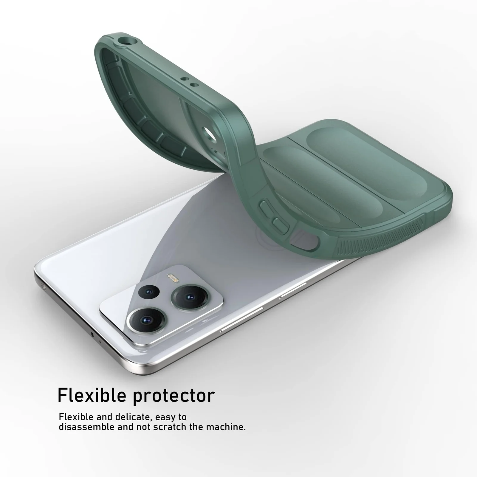 DL3 Mobilak Soft Silicone Protective Case for Xiaomi Redmi Note 12 5G / Poco X5 5G with Camera Protection and Shockproof Design - Green