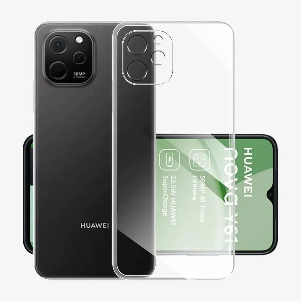 DL3 Mobilak Case Compatible with Huawei Nova Y61, Case Crystal Soft TPU Gel Case Flexible Silicone Anti-Scratch Camera Protection TPU Cover - Clear