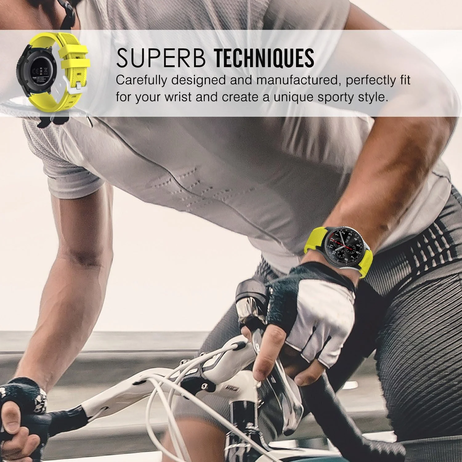DL3 Mobilak Silicone Sport Band 22MM Xiaomi Redmi Watch 5 Active/5 Lite/Samsung Galaxy Watch 46mm/Watch 3 45mm/Gear S3/Huawei watch (GT6 GT5 GT4 GT3 GT2 GT 46MM)/GT2E/GT5 Pro/GT 6 Pro/Amazfit GTR 3/4 - Yellow