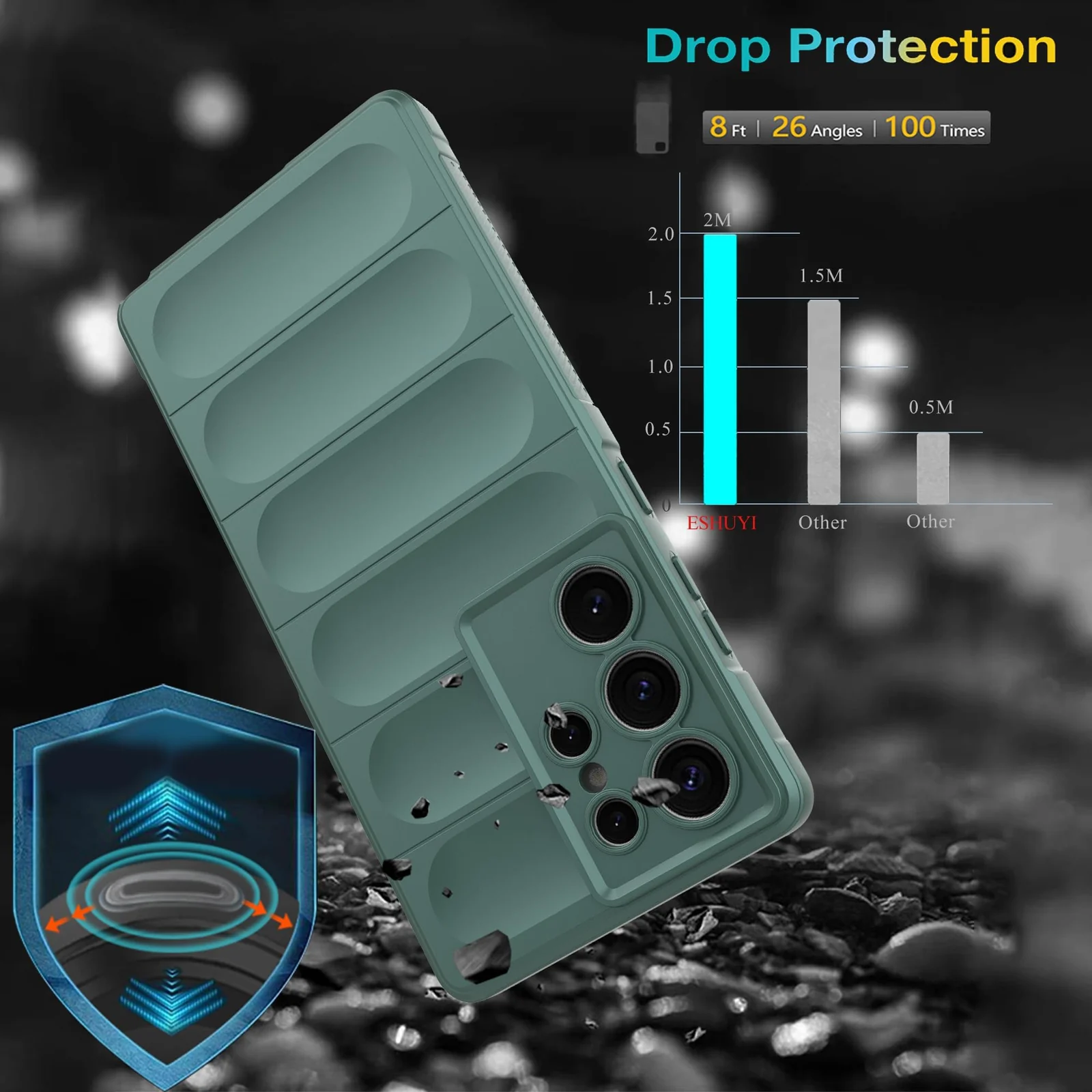 DL3 Mobilak Flexible Silicone and TPU Protective Case with Camera Protection for Samsung Galaxy S25 Ultra - Green