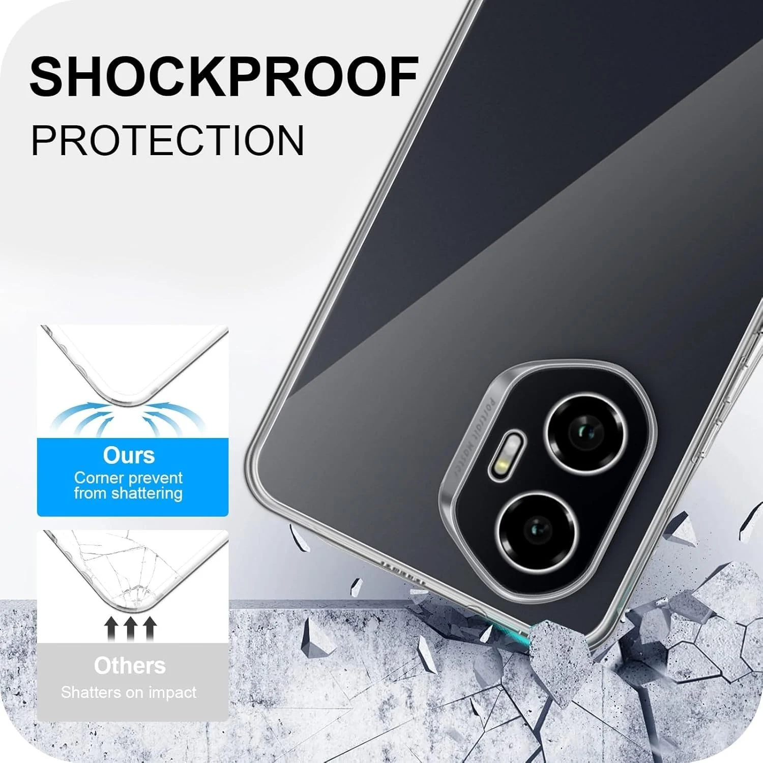 DL3 Mobilak Case Compatible with Honor 300 5G, Case Crystal Soft TPU Gel Case Flexible Silicone Anti-Scratch Camera Protection TPU Cover - Clear