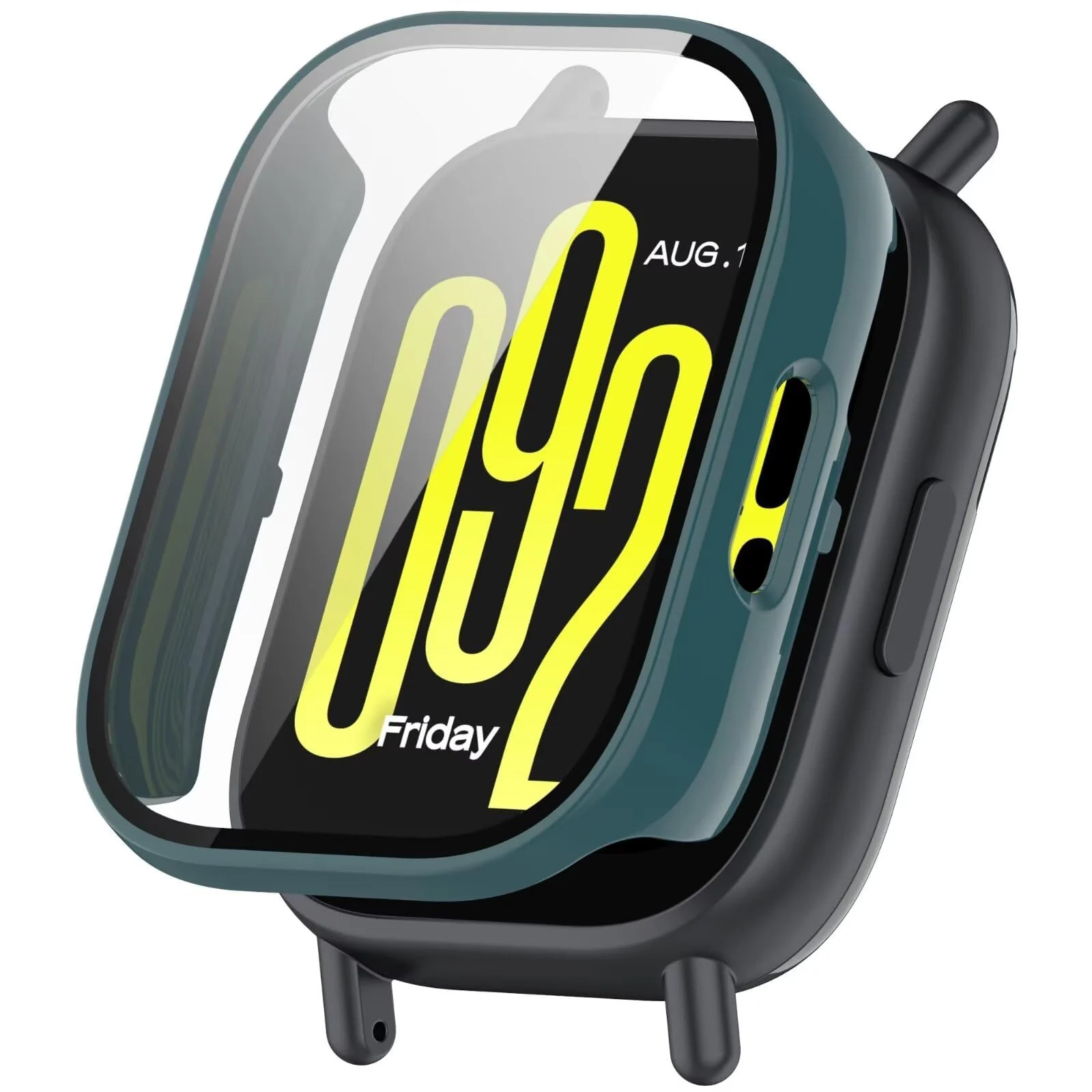 DL3 MOBILAK Full-Coverage Watch Case with Tempered Glass for Xiaomi Redmi Watch 5 Active, Green