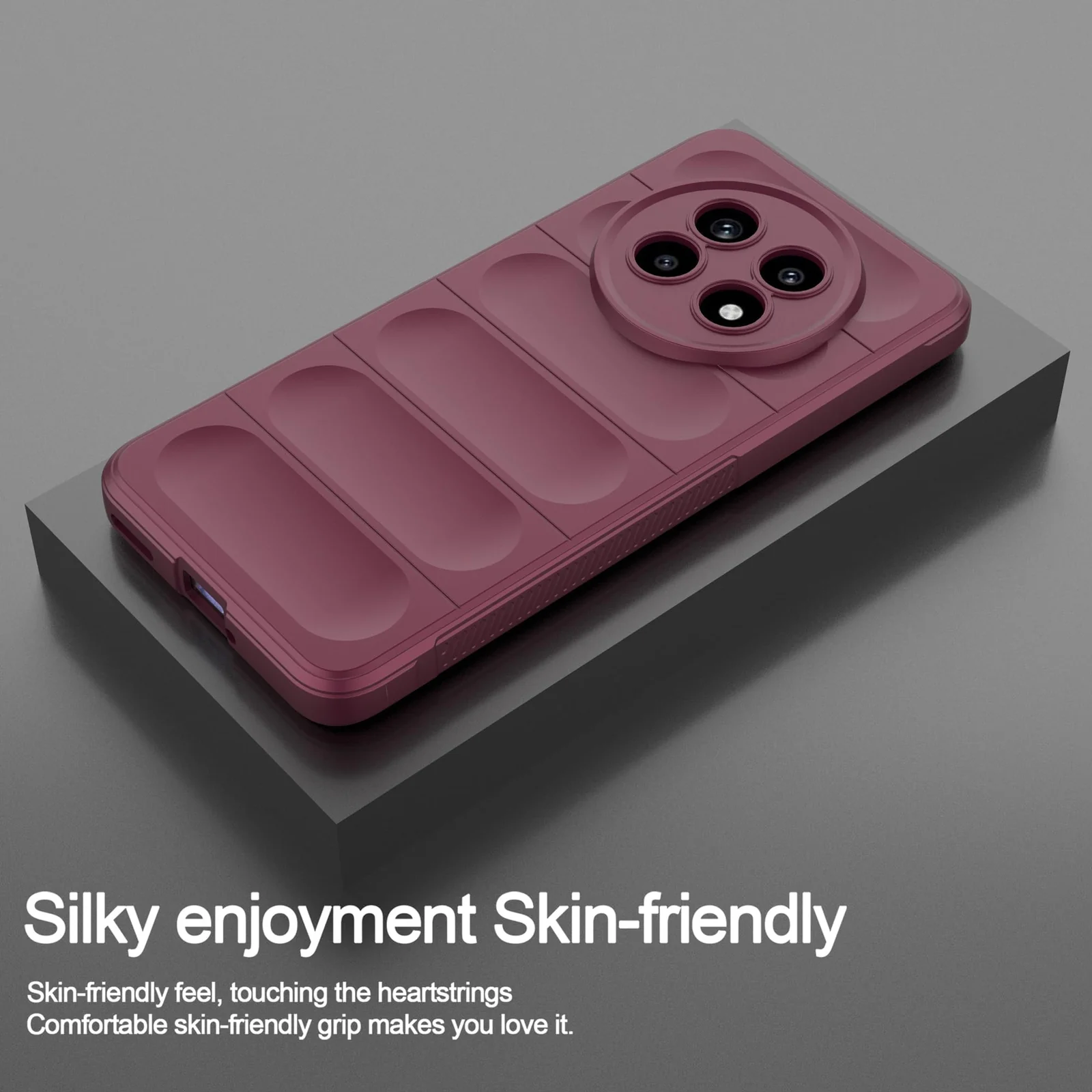 DL3 Mobilak Flexible Silicone and TPU Protective Case with Camera Protection for realme 13 Pro / realme 13 Pro Plus 5G - Wine Red