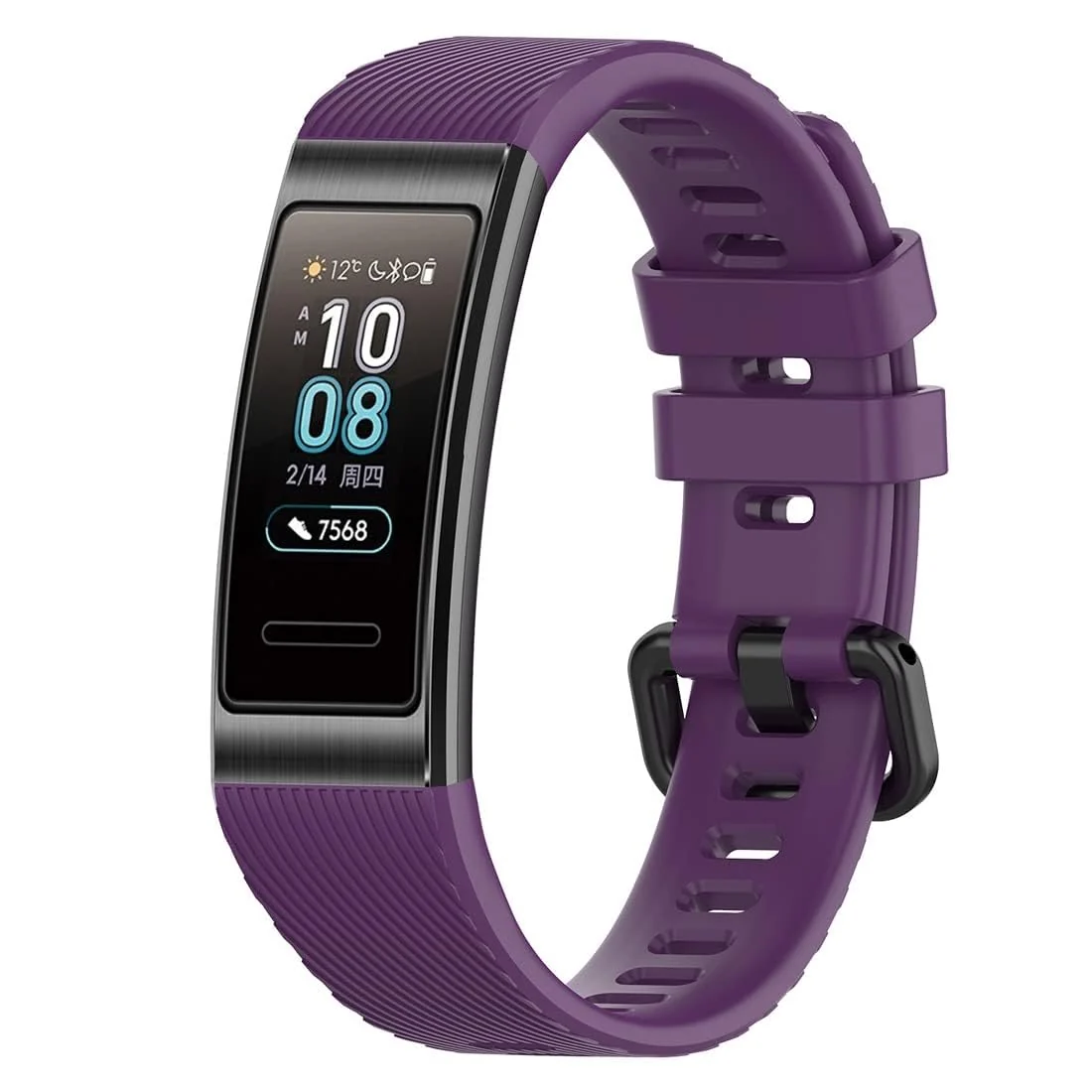 DL3 Mobilak Strap Compatible with Huawei Band 4 Pro/Huawei Band 3 Pro/Huawei Band 3, Soft Silicone Sports Bracelet for Huawei Band 4 Pro/Band 3 Pro/Band3 - Purple