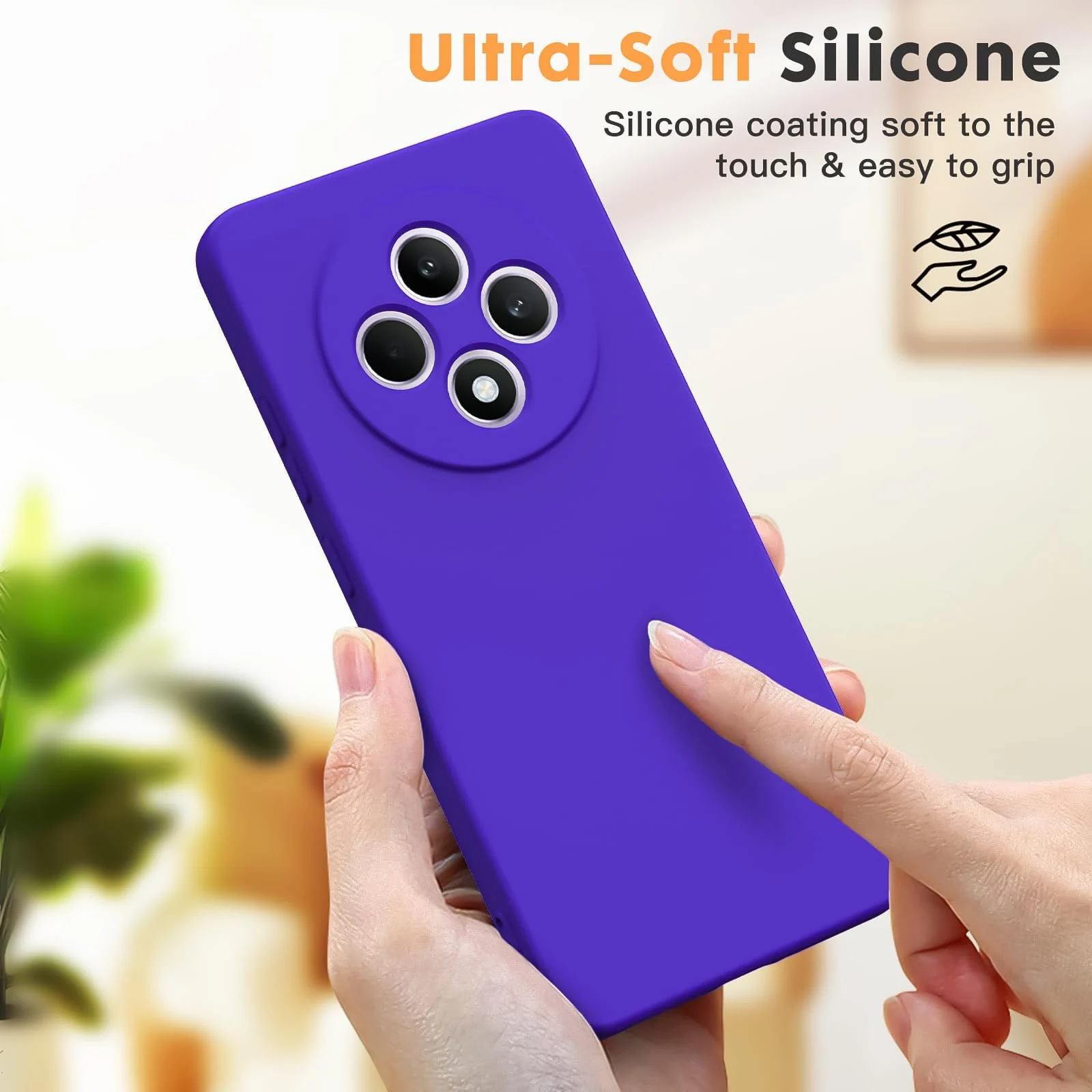 DL3 Mobilak Liquid Silicone Protective Case for OPPO Reno 12F with Camera Protection and Microfiber Lining - Pepsi