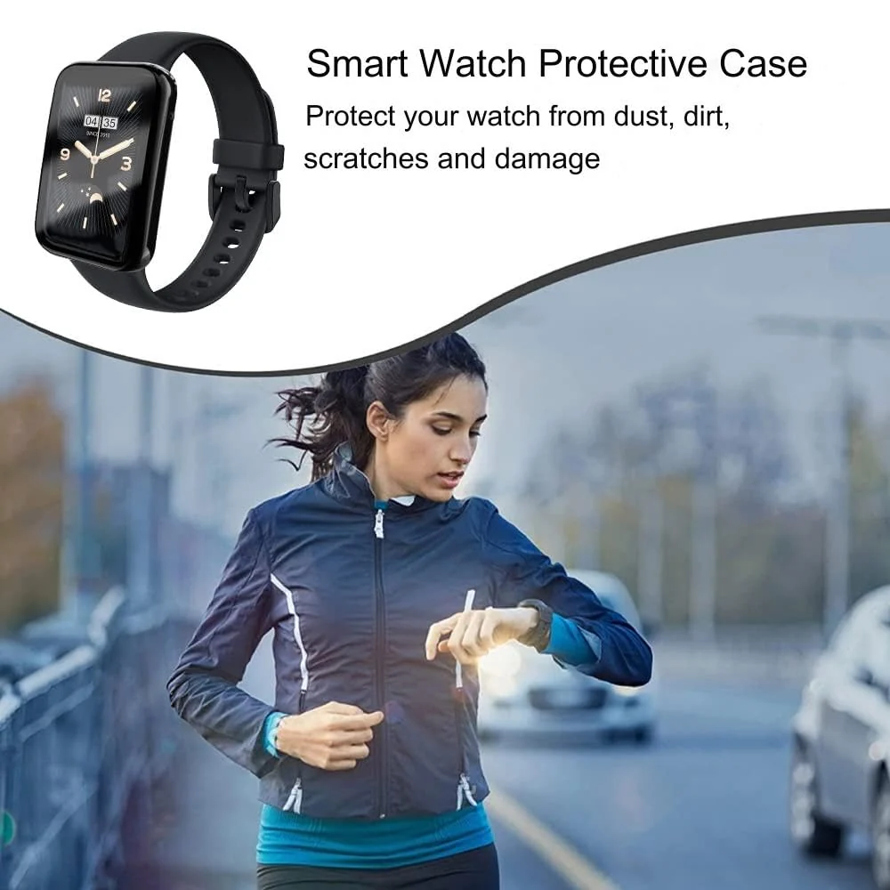DL3 Mobilak Case Compatible with Xiaomi Mi Band 7 Pro Case All-Around with Built-in Screen Protector Watch Soft TPU Shockproof Cover Slim Guard Thin Bumper Shell Protector - Black