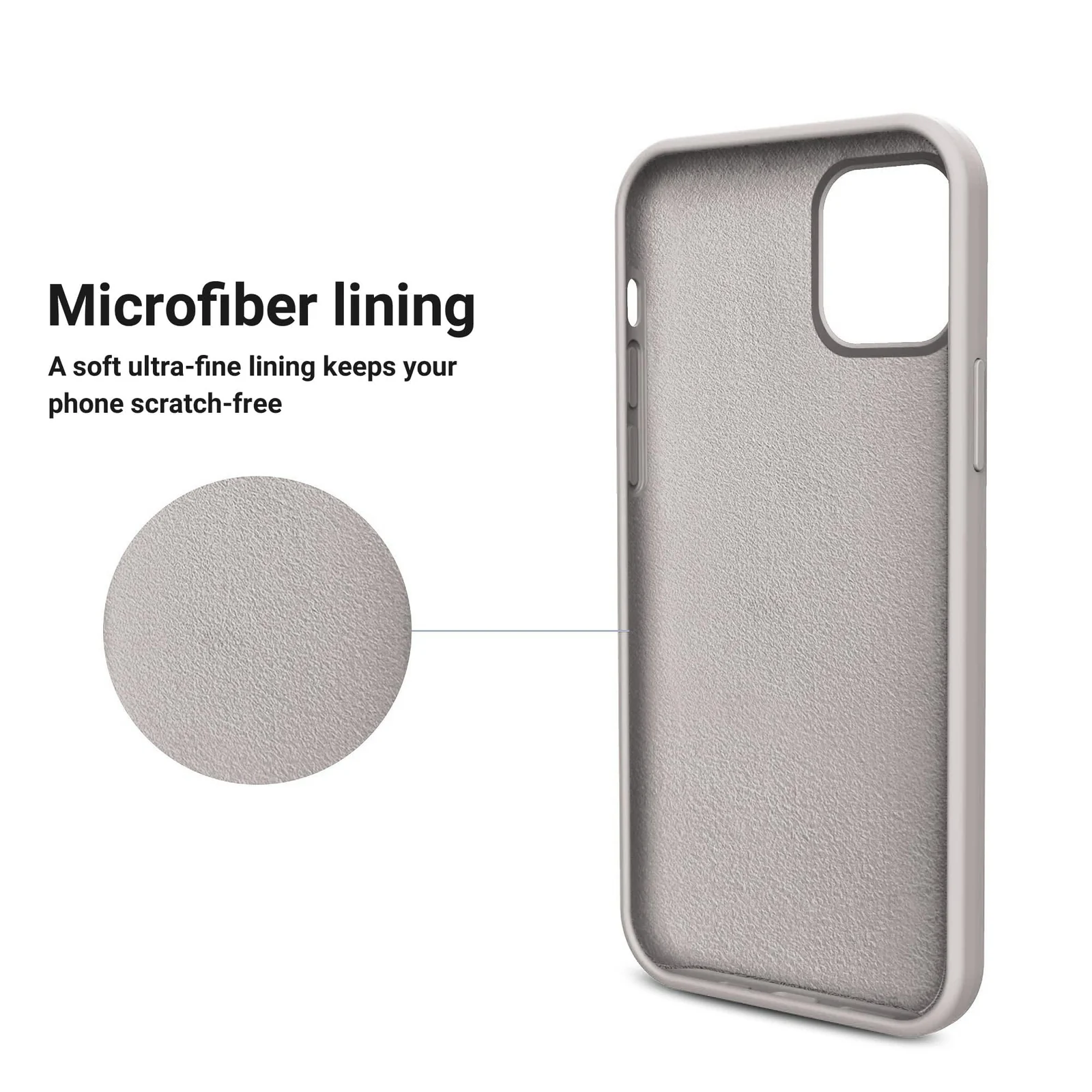 DL3 Mobilak Liquid Silicone Protective Case for iPhone 12 Pro Max (6.7 Inch) with Camera Protection and Microfiber Lining - Off White 2