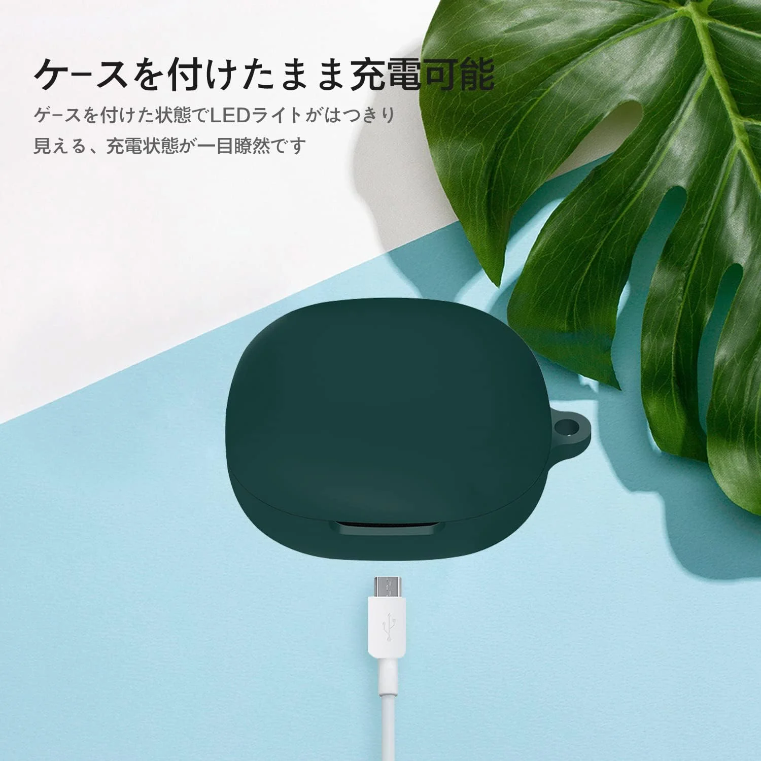 DL3 Mobilak Silicone Case Compatible with Soundcore Life Note 3 Earbuds, Soft Silicone Protective Case Cover, Shockproof Sleeve with Carabiner - Green