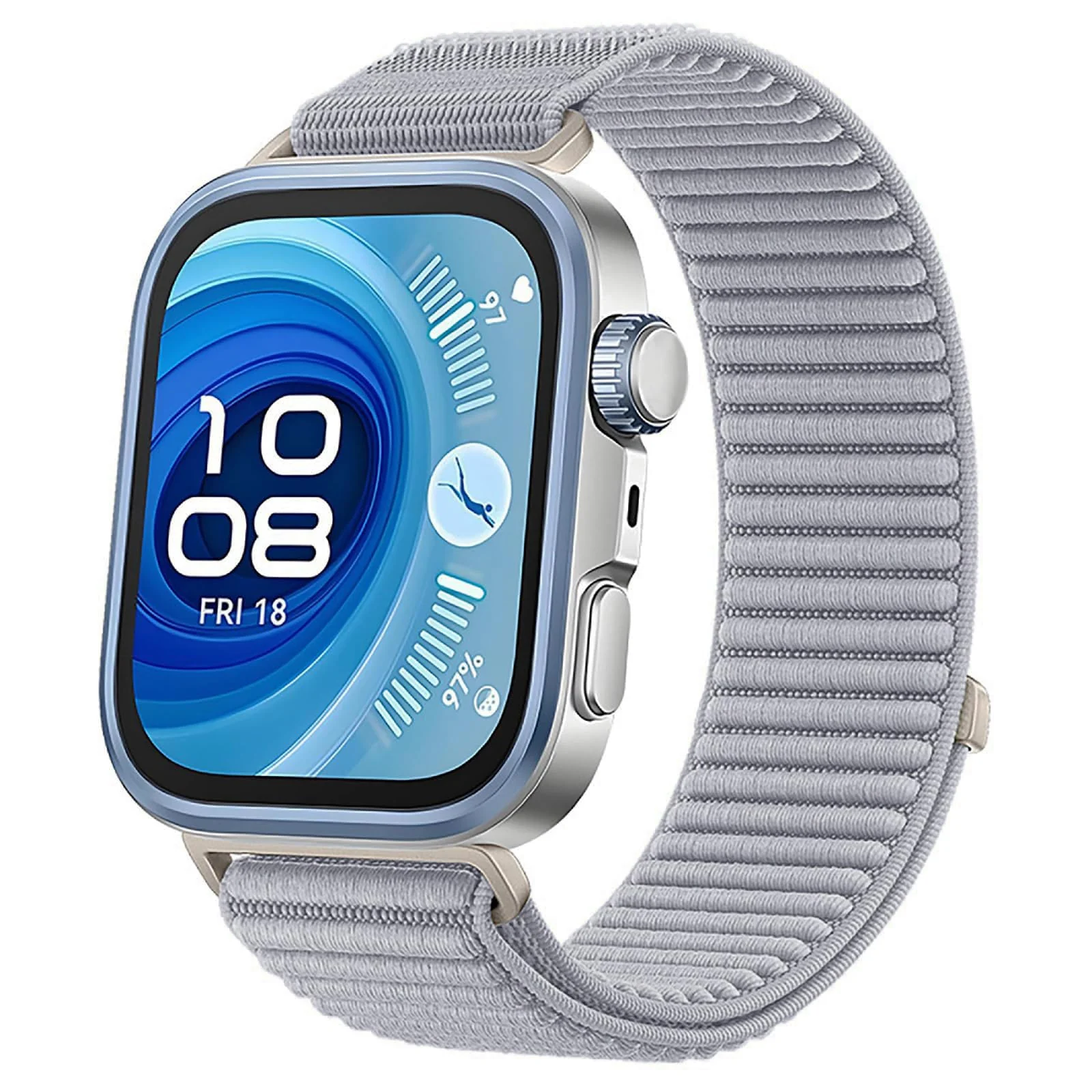 DL3 MOBILAK Elastic Nylon Watch Strap for Huawei Watch Fit 3 / Fit 4 / Fit 4 Pro / Fit 5 / Fit 5 Pro, Gray