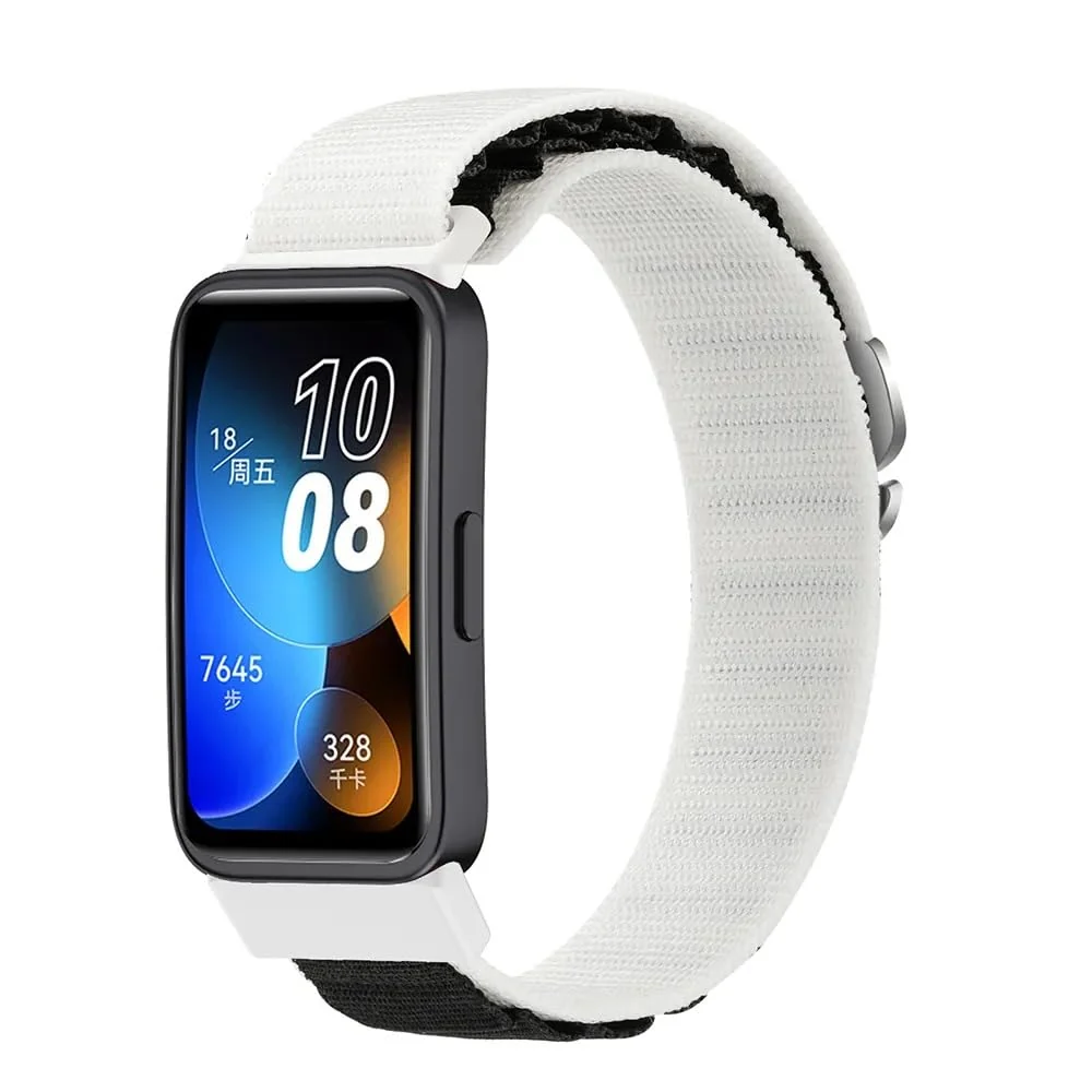 DL3 Mobilak Alpine Loop Band for Huawei Band 9 / Huawei Band 8, Women Men Nylon Sport Solo Loop Rugged Wristband with G‑Hook For Huawei Band 8/Band 9 - Starlight Black